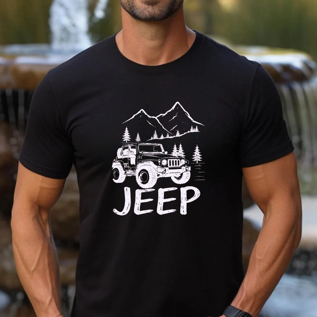 Jeep Mountain Adventure Off Road Vehicle Graphic T Shirt For Men And Women Outdoor Camping Hiking Lifestyle Apparel