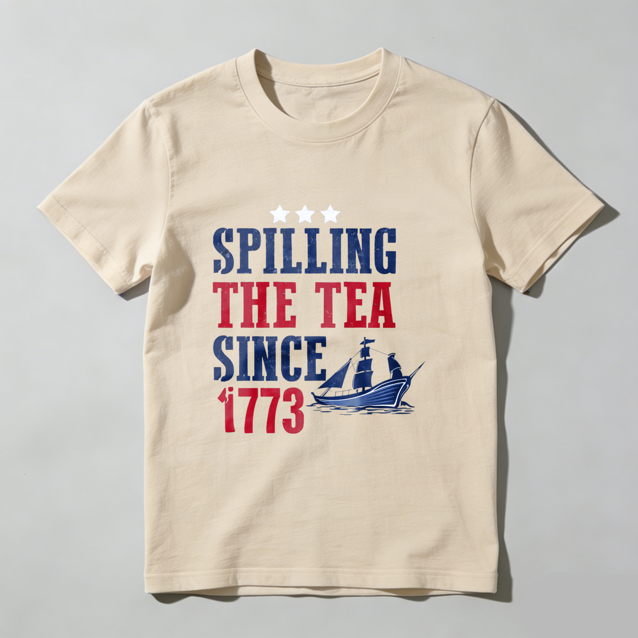 TEECURENT Spilling The Tea Since 1773 American Revolution T Shirt Patriotic Independence Day Costume Men Women Funny Gift WOMEN