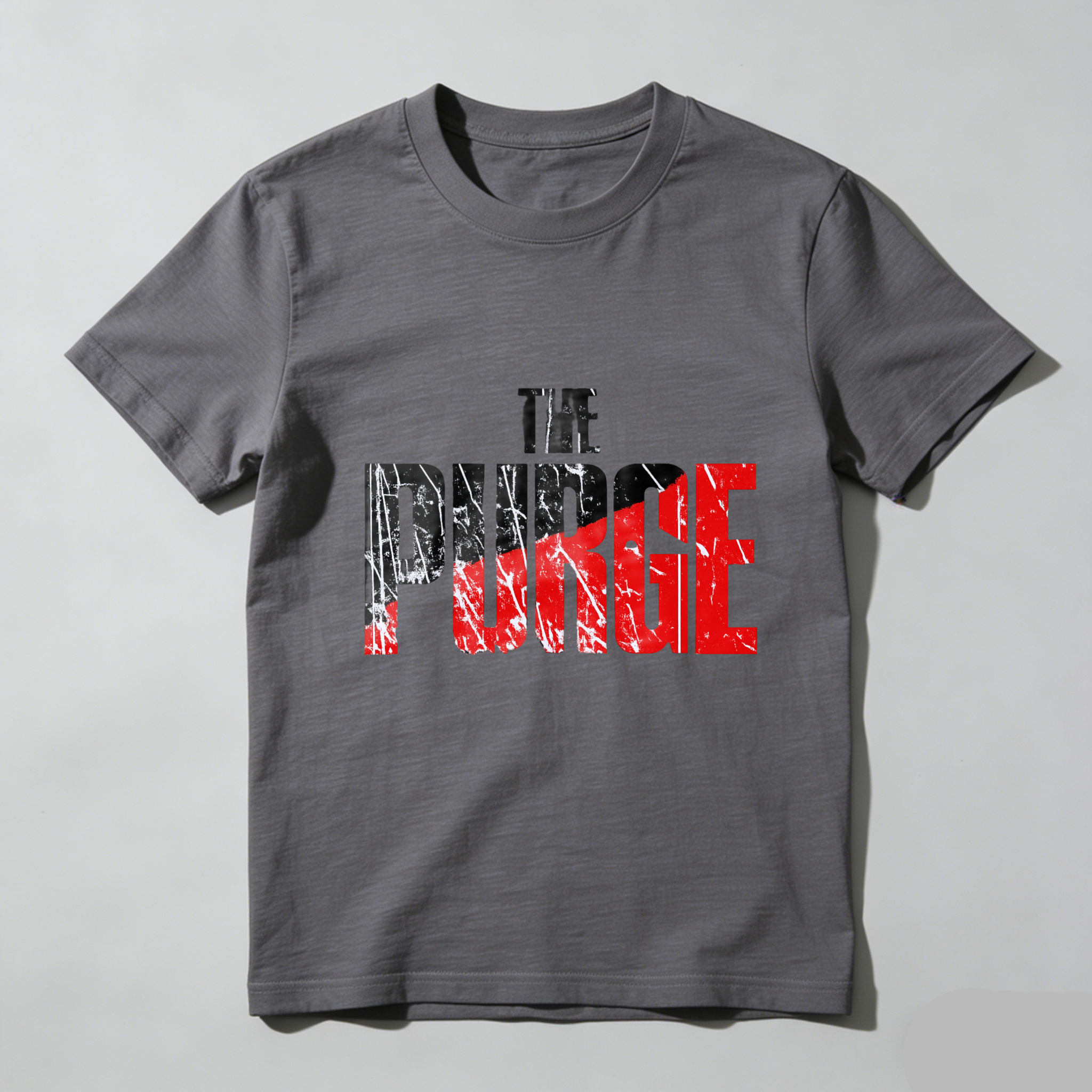 TEECURENT The Purge Movie Horror Film T Shirt Black Red Graphic Design Unisex Adult Size