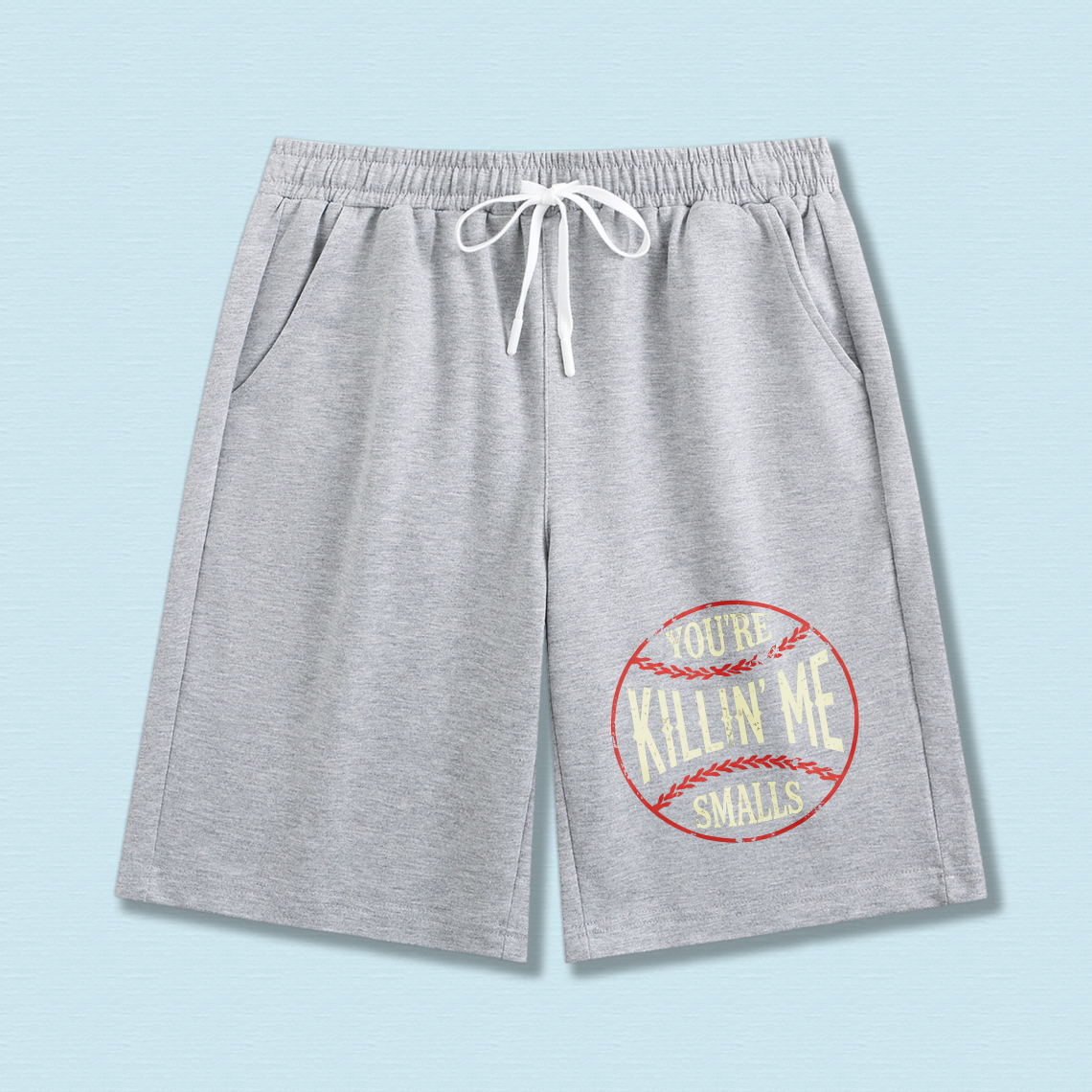 TEECURENT Youre Killin Me Smalls Baseball Shorts Men Women Sportswear Casual Drawstring Shorts Black