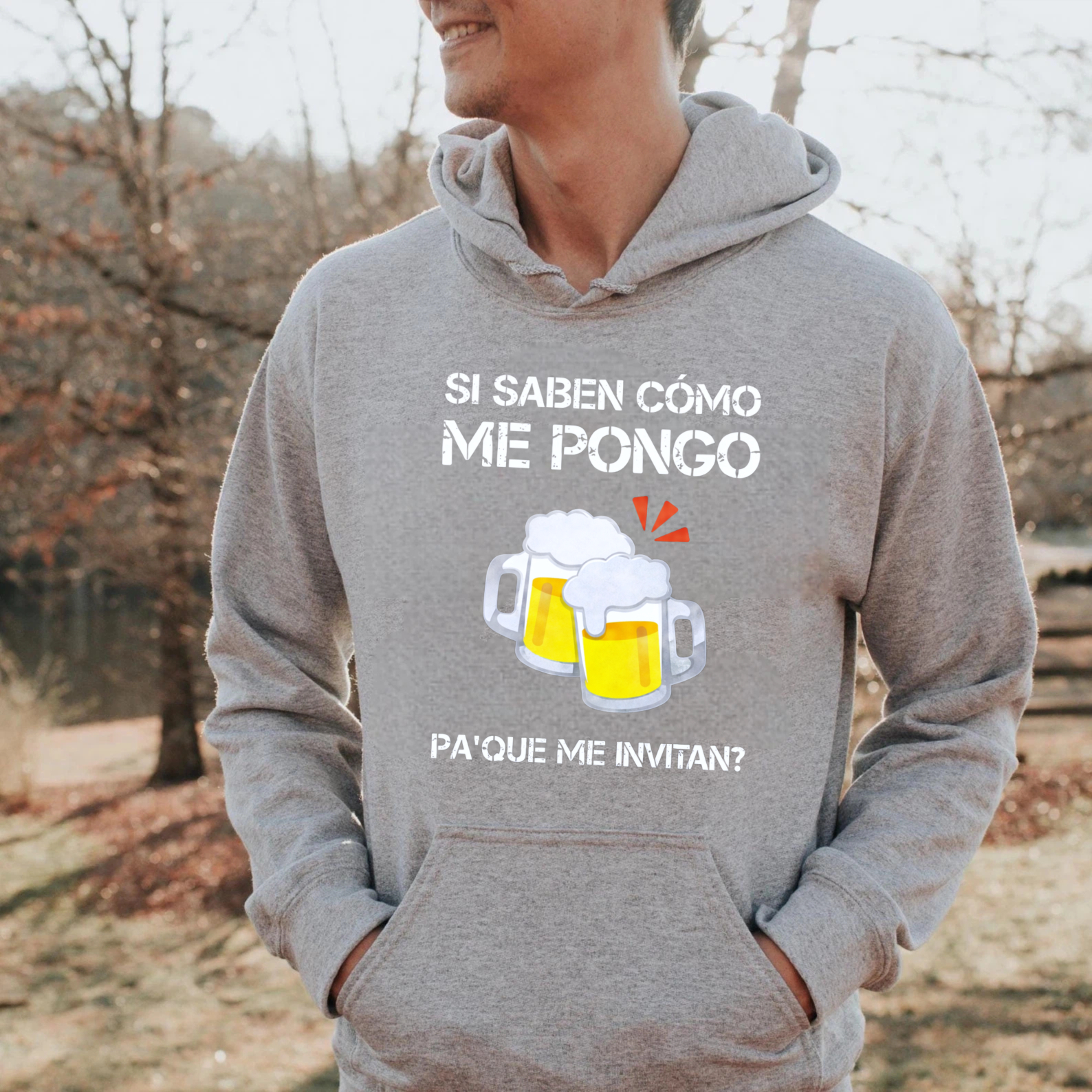 TEECURENT Gildan Funny Beer Lover Hoodie With Spanish Text And Beer Mugs Design For Men Women Unisex Casual Sweatshirt