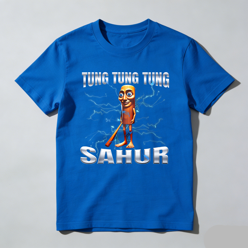 Dorawear™ Unisex Cotton Graphic T Shirt Featuring Tung Tung Tung Sahur Design Comfortable Trendy Casual Tee