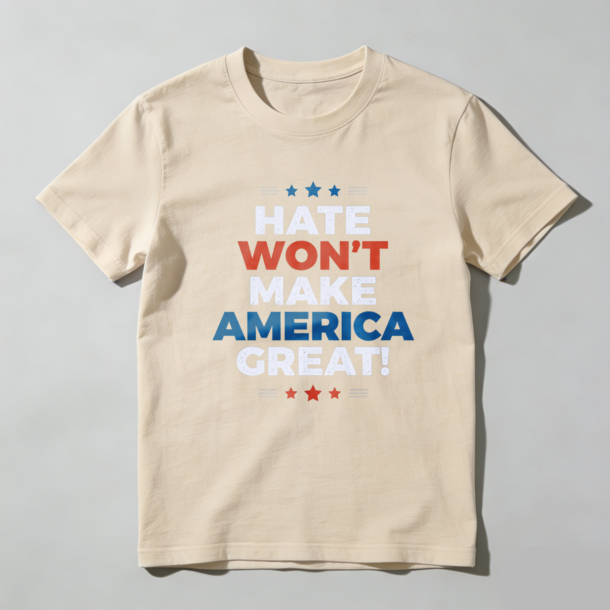 TEECURENTHate Wont Make America Great Political Statement T Shirt For Men And Women Patriotic American Flag Design Black Cotton Tee-TeeCurent