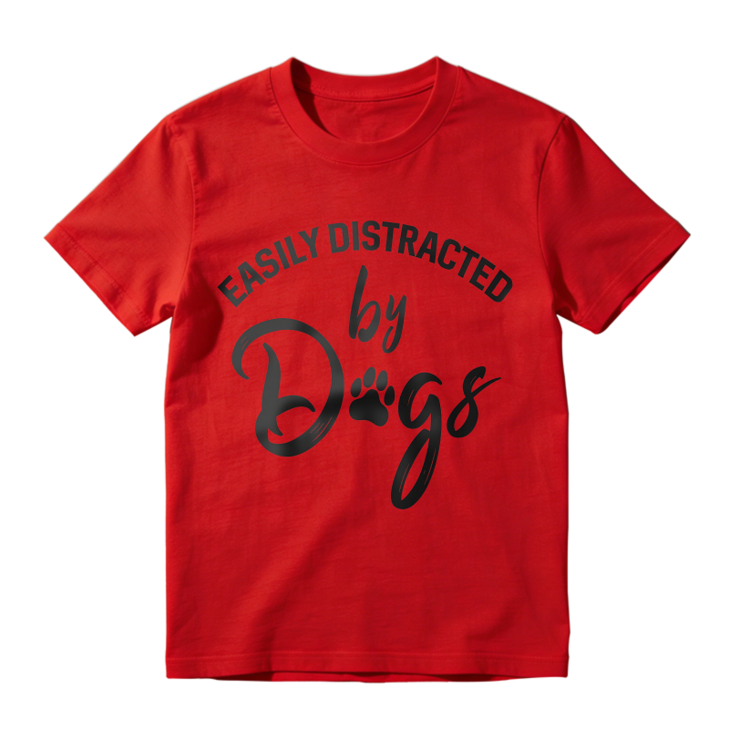Easily Distracted By Dogs Paw Print Design Unisex Classic T-shirt