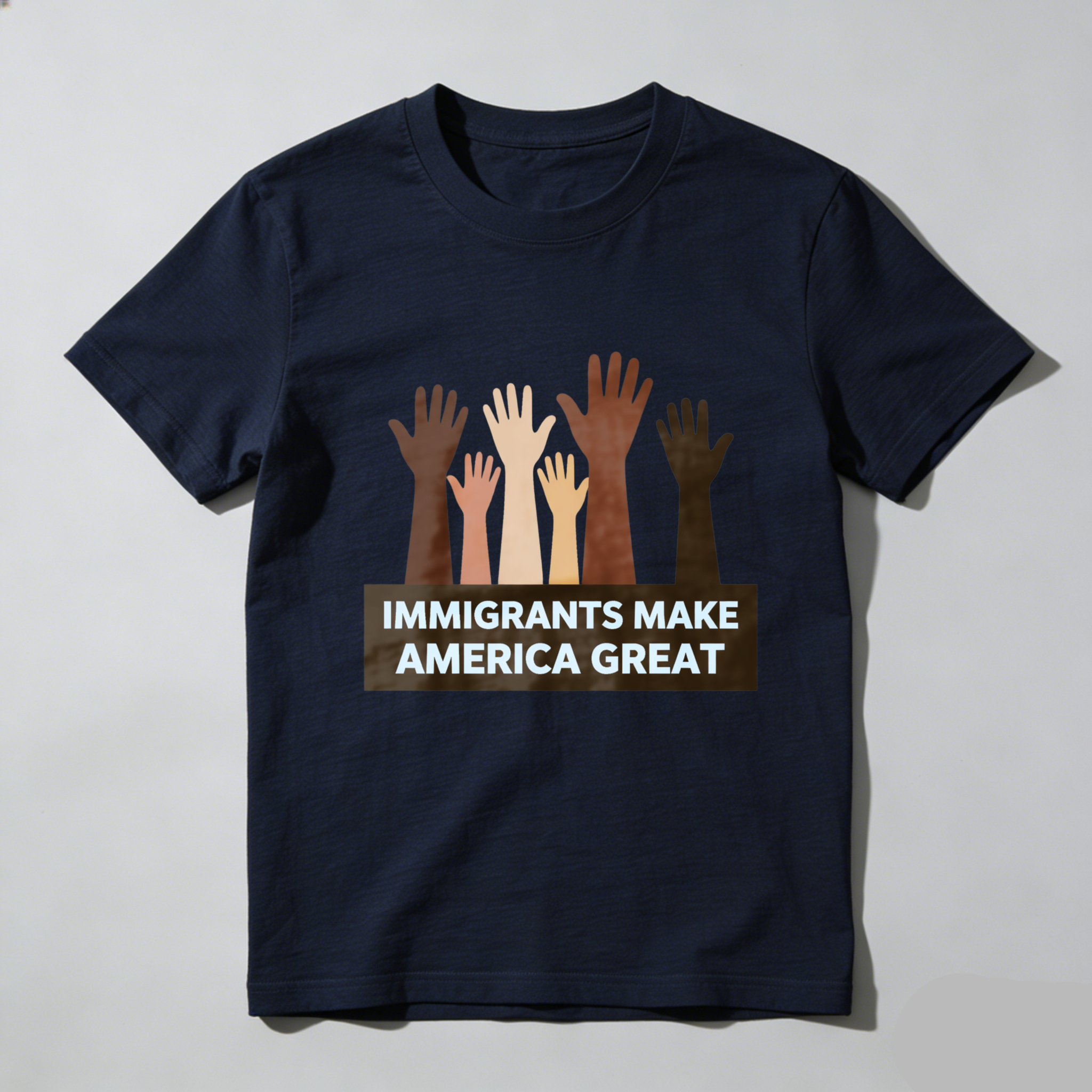 TEECURENTImmigrants Make America Great T Shirt With Multicultural Hands Design For Diversity And Inclusion Awareness-TeeCurent