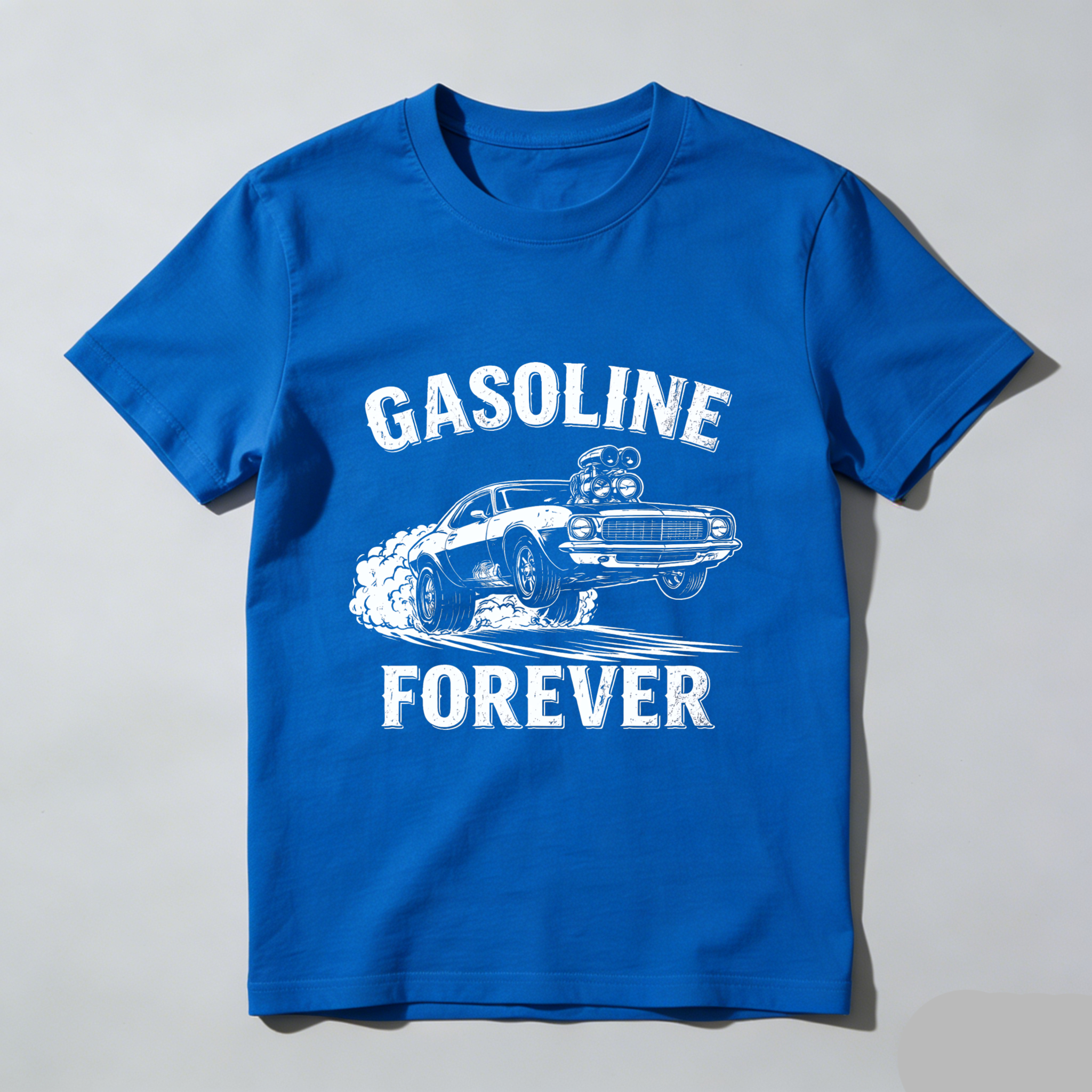 Gasoline Forever Classic Muscle Car T-Shirt For Men And Women Automotive Enthusiast Gift Black Cotton Shirt