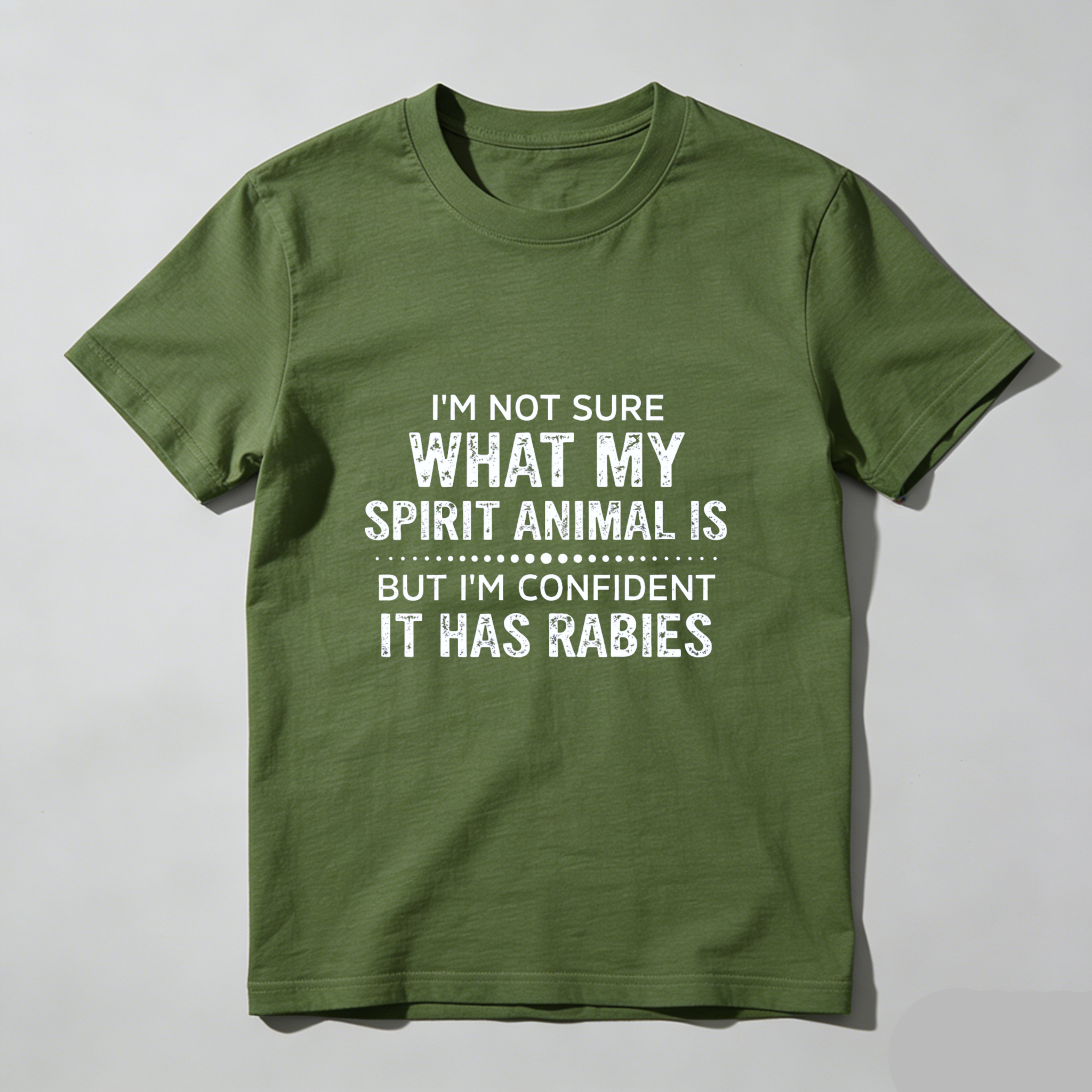 Teecurent I'm Not Sure What My Spirit Animal Is But I'm Confident It Has Rabies Pure Cotton Short Sleeve T-Shirt