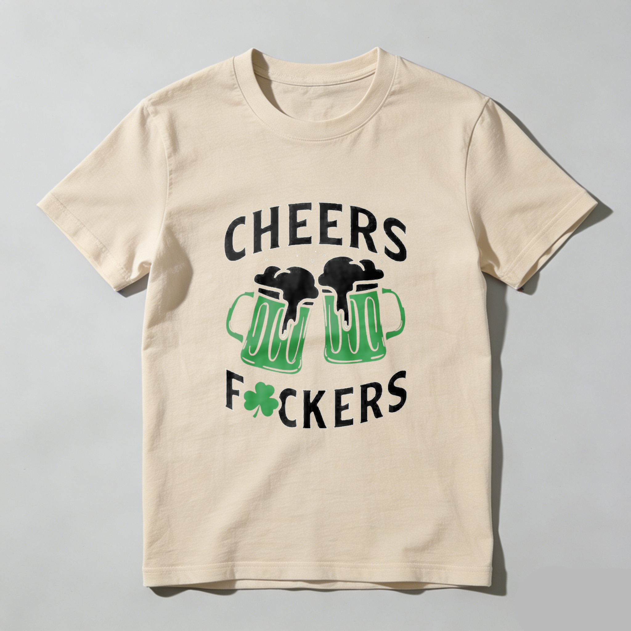TEECURENT Cheers Beer Mugs Clover Fockers tshirt 100% cotton