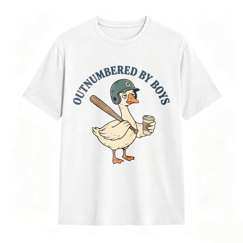 Comfort Colors Outnumbered By Boys Baseball Mom Goose Funny T-shirt