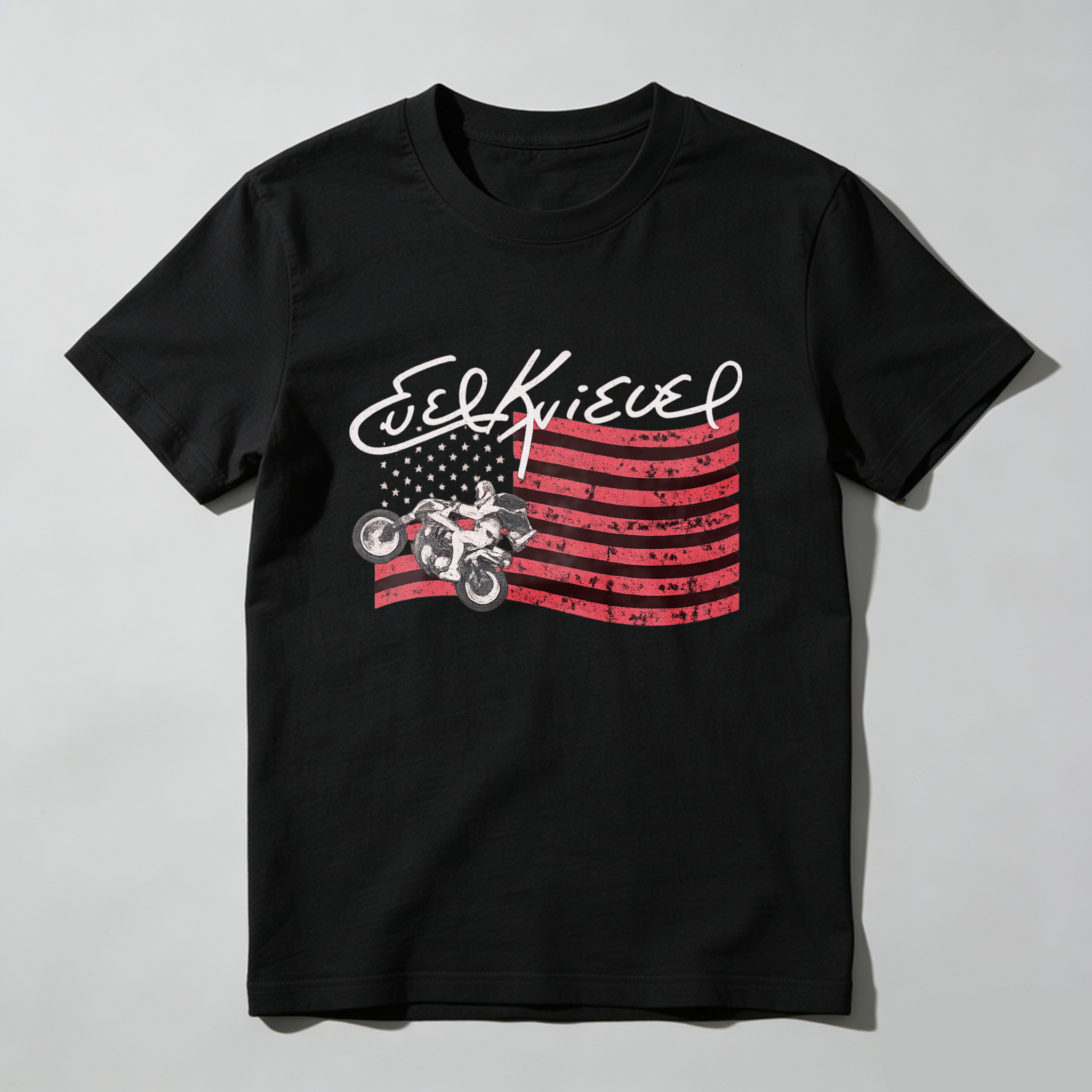 Joe Quieer American Flag Motorcycle T Shirt Made In Usa
