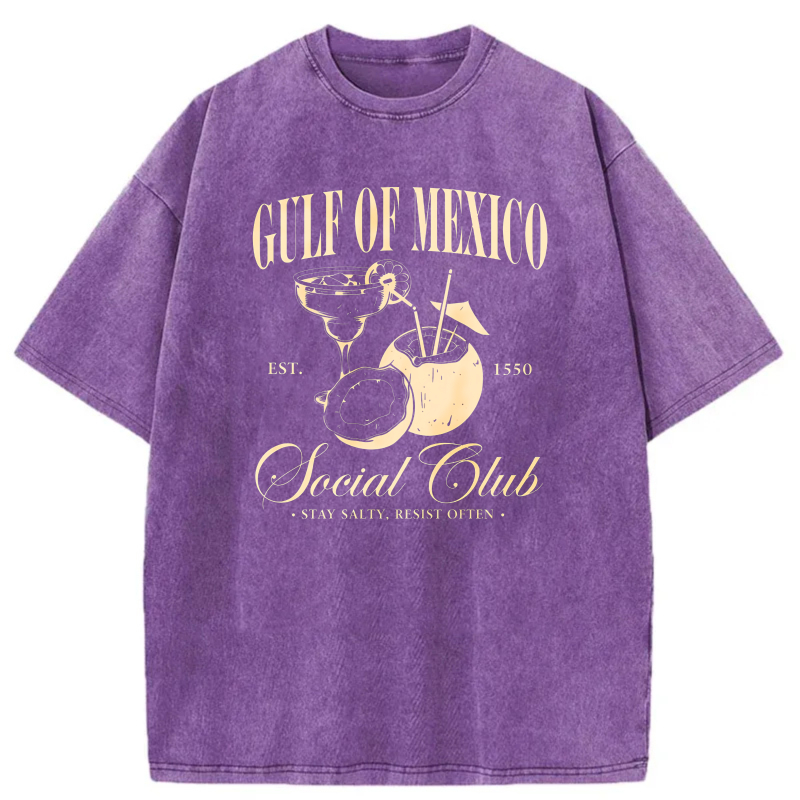 Gulf Of Mexico Social Club Cocktail Design tshirt 100% cotton