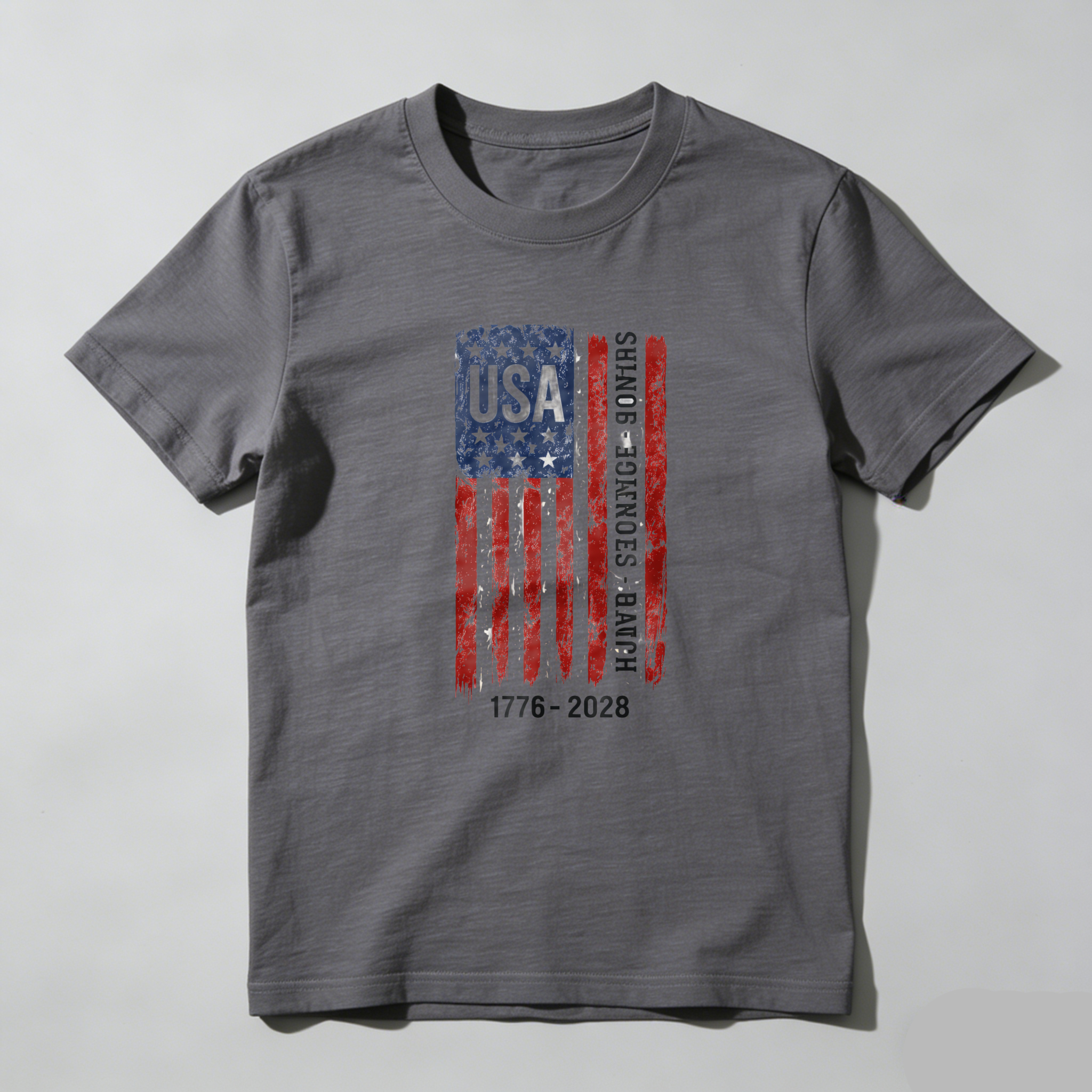 Usa Flag Independence Day 1776 2028 Patriotic American Flag T Shirt Men Women Black Distressed Design Vintage Style Celebration Apparel