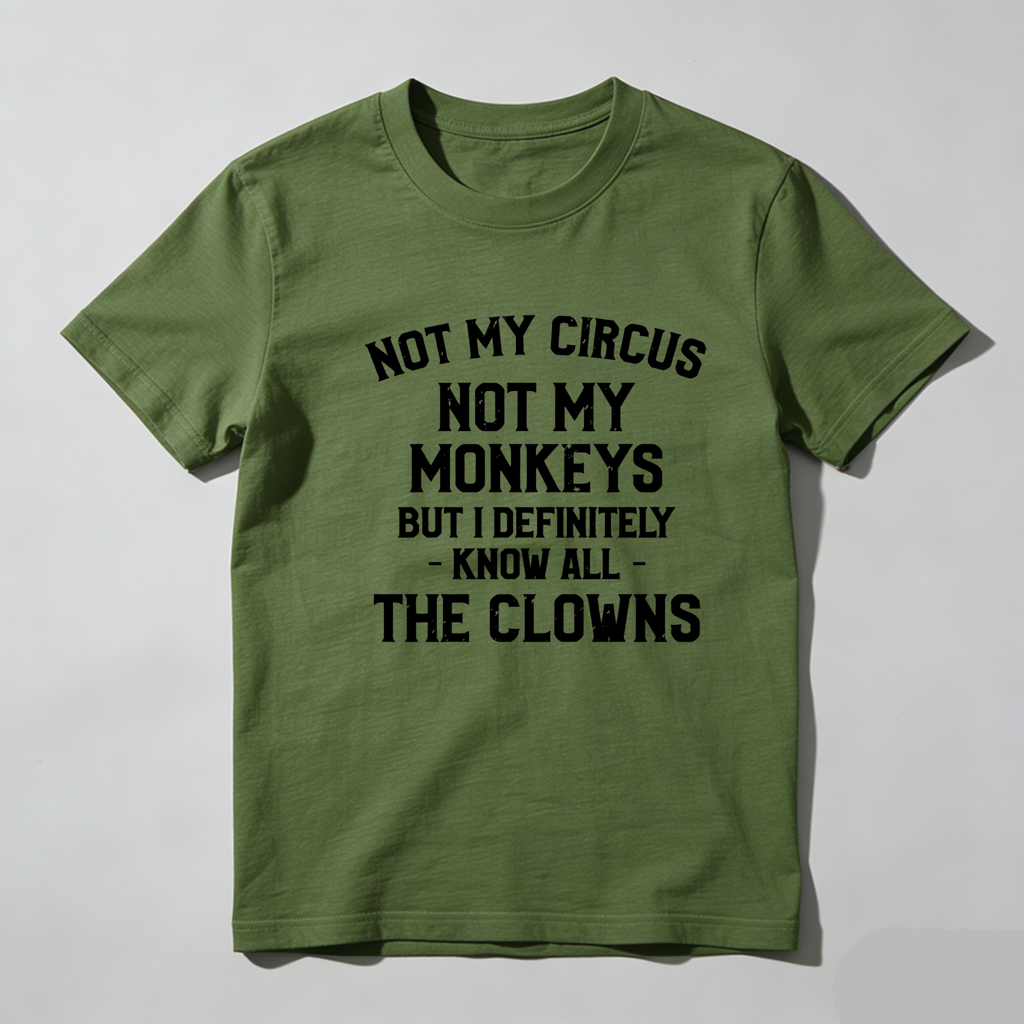TEECURENT Not My Circus Not My Monkeys Know All The Clowns Pure Cotton Short Sleeve T Shirt-TeeCurent