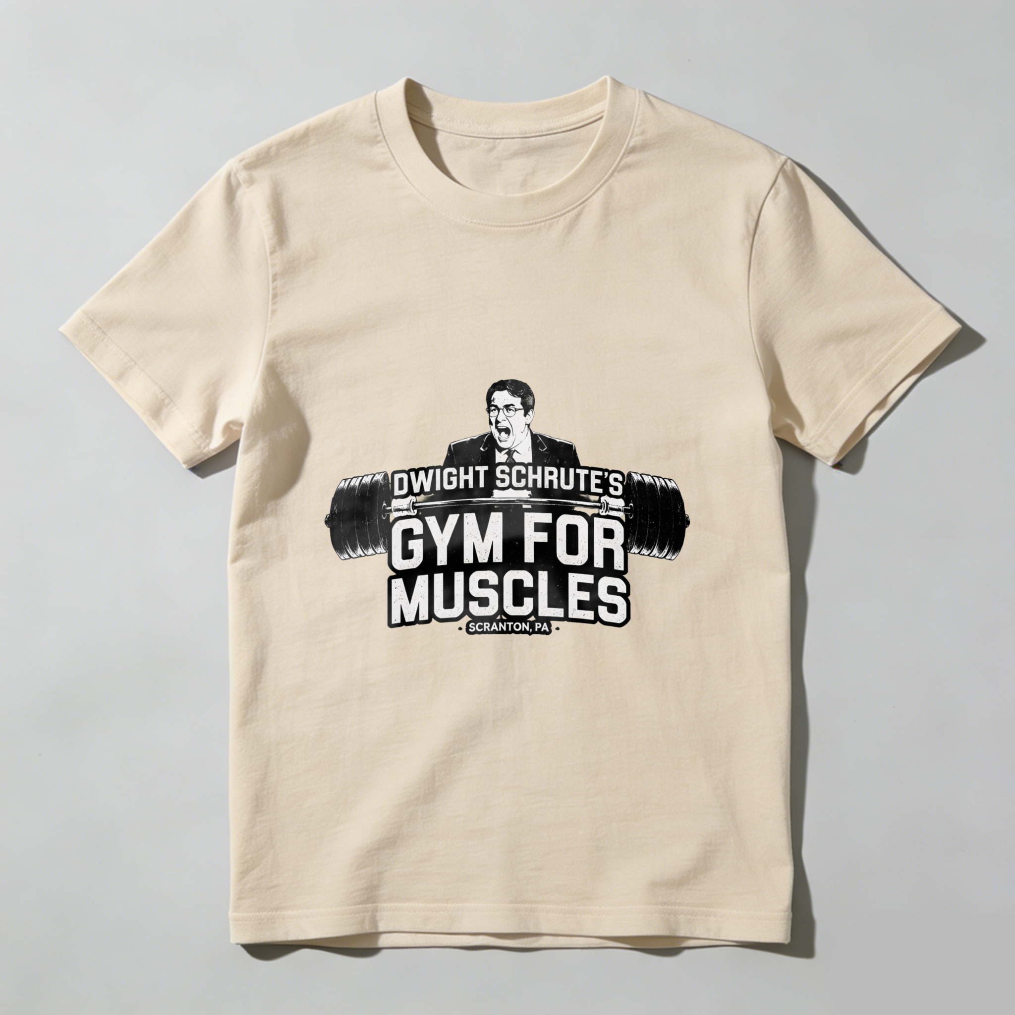 TEECURENT Dwight Schrutes Gym For Muscles T Shirt The Office Inspired Black Cotton Tee Shirt Men Women Unisex Gift Idea