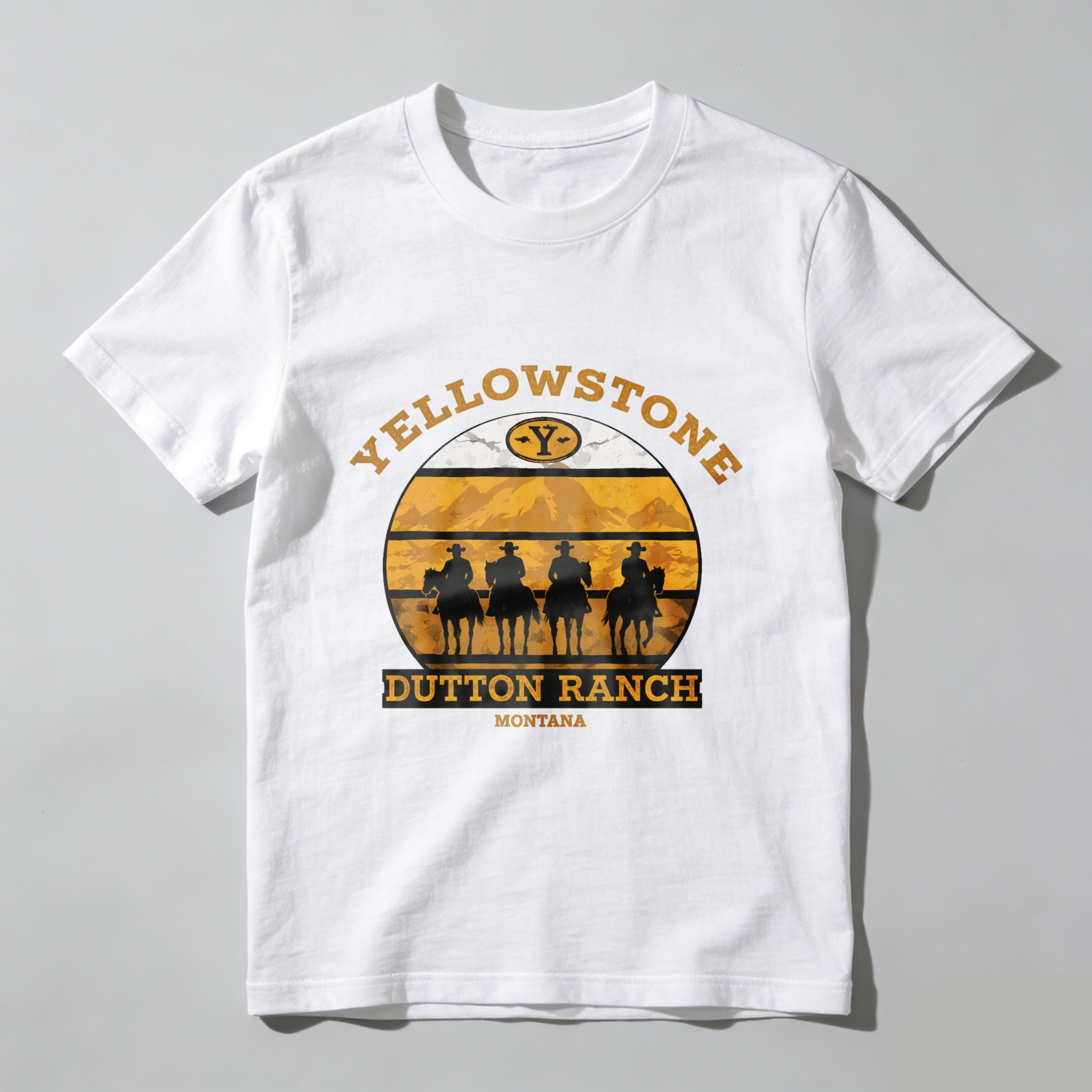 TEECURENT Yellowstone Dutton Ranch Montana Western Cowboy Horse Riding T-Shirt