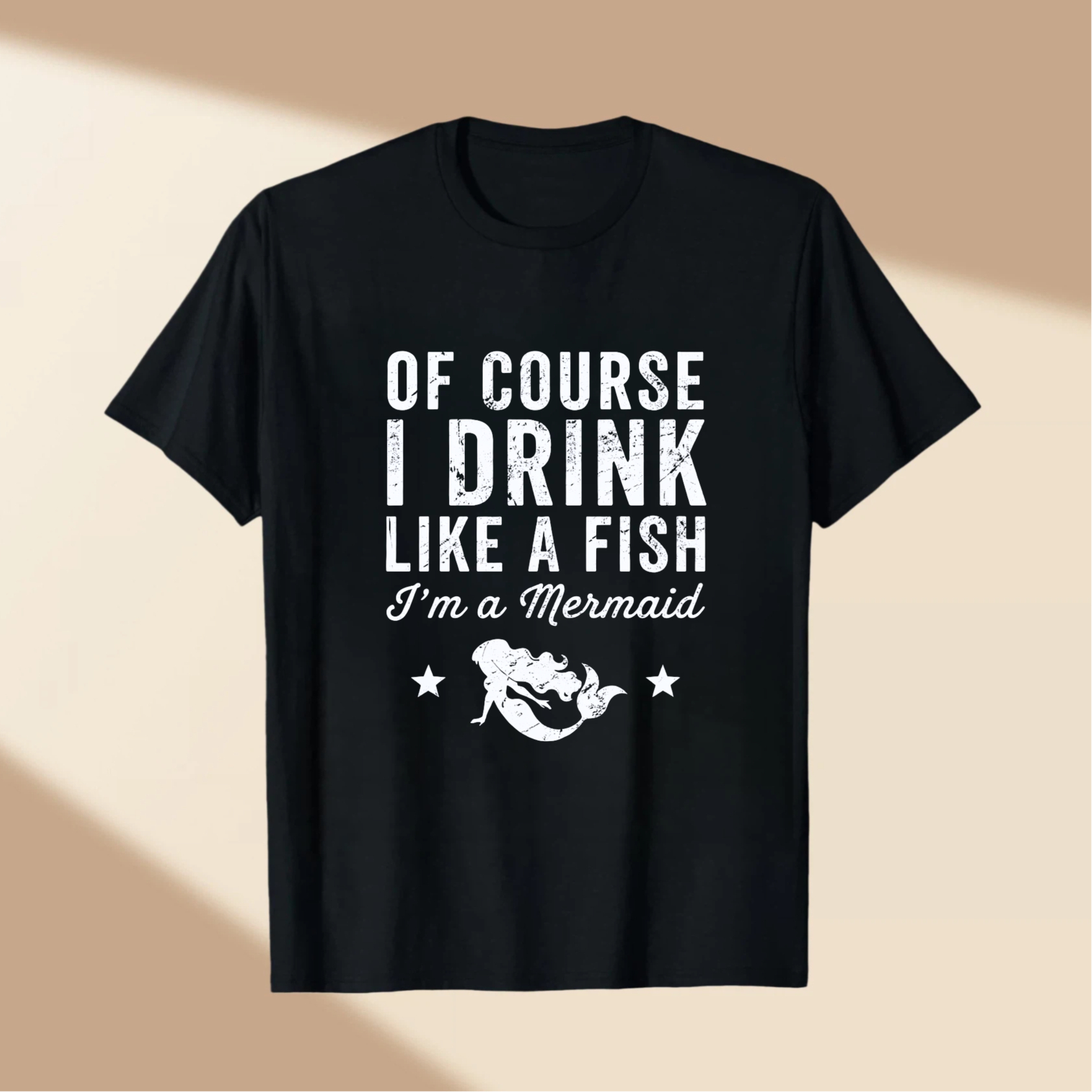 TEECURENT Of Course I Drink Like A Fish Im A Mermaid T Shirt Funny Mermaid Saying Shirt For Women Men Casual Summer Top WOMEN