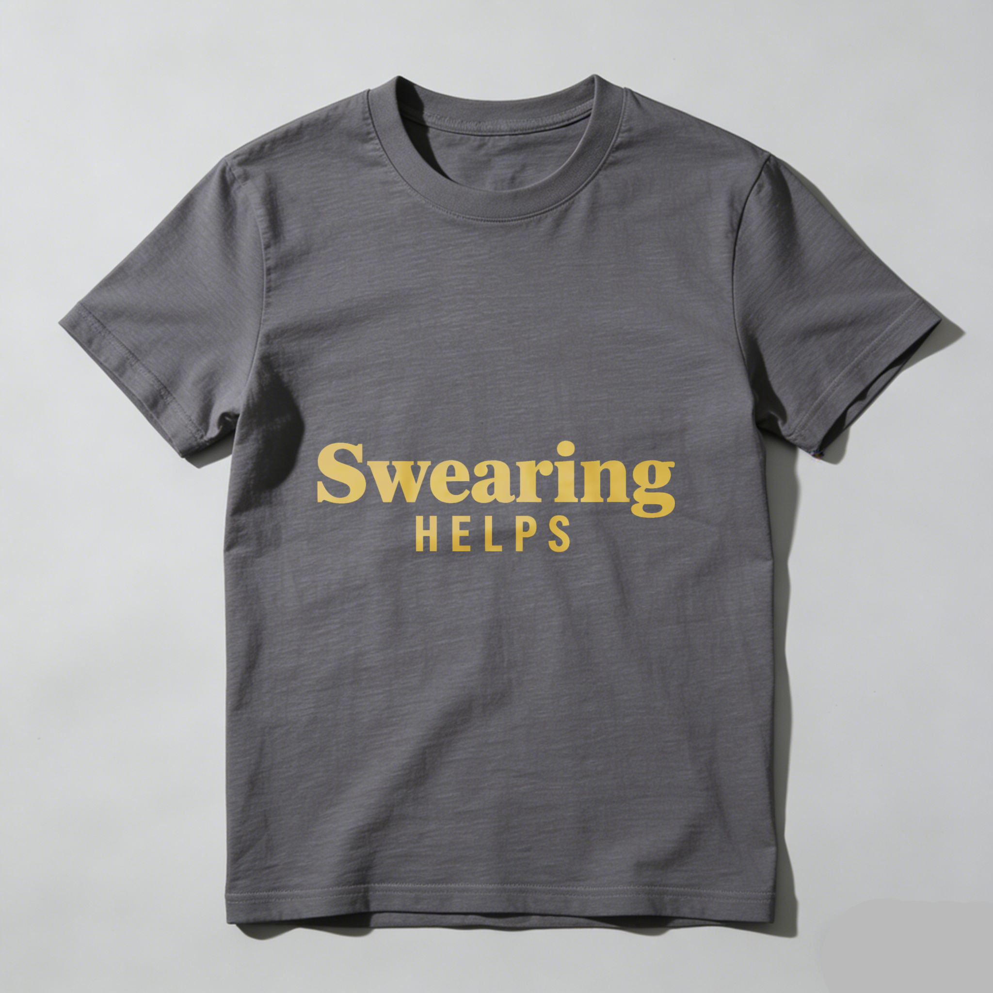 TEECURENT Swearing Helps T Shirt Funny Sassy Statement Graphic Tee For Men Women Casual Wear WOMEN