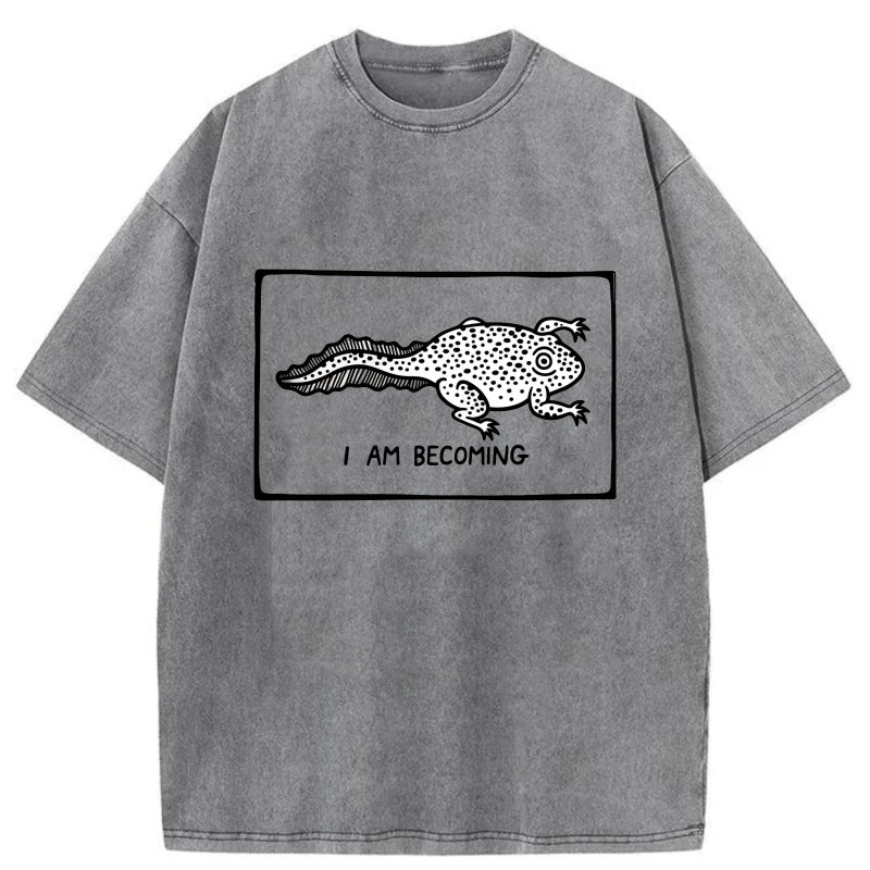 I Am Becoming Frog Pattern Print tshirt 100% cotton