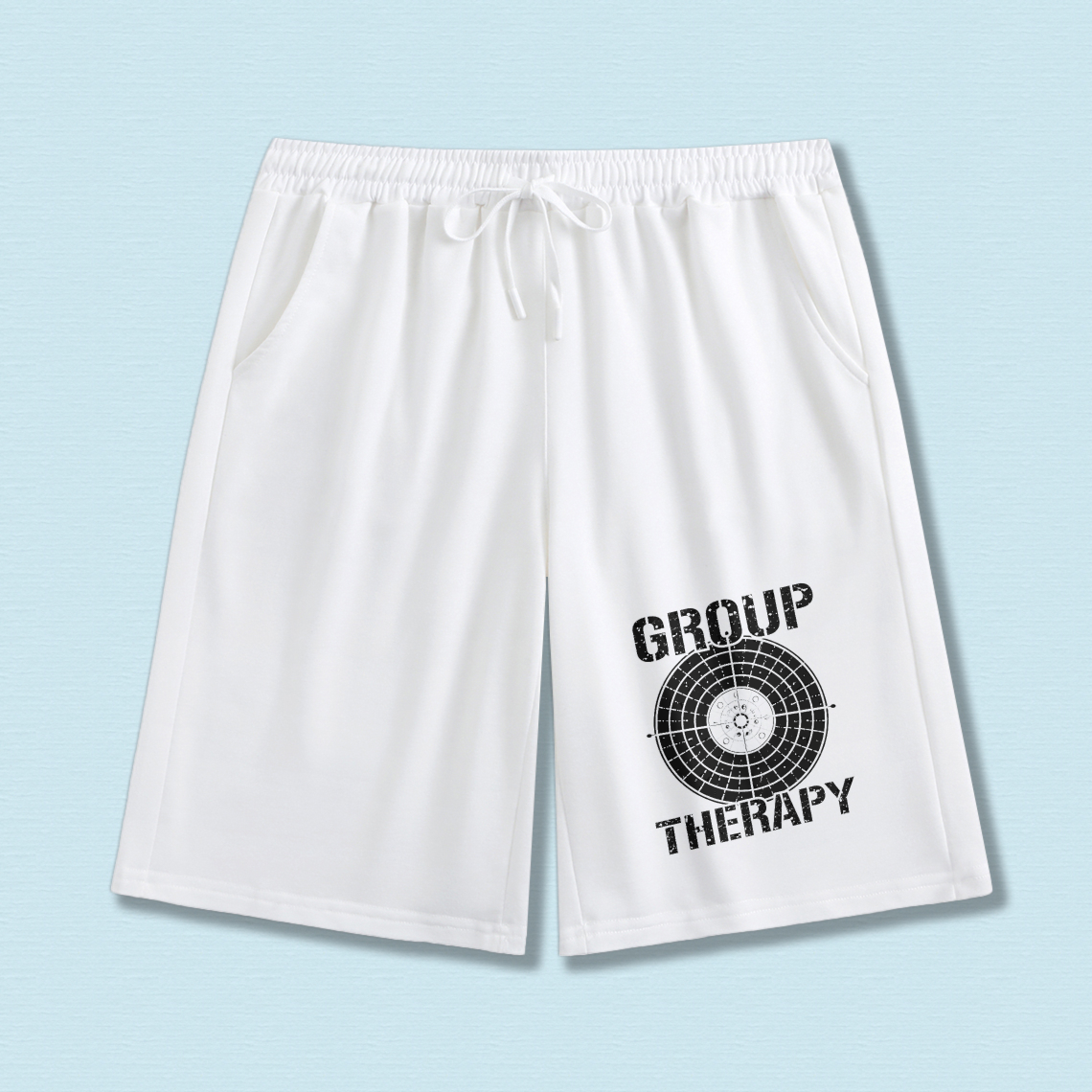 TEECURENT Group Therapy Target Design Men's Casual Shorts With Drawstring Waistband Comfortable Athletic Wear For Everyday Use