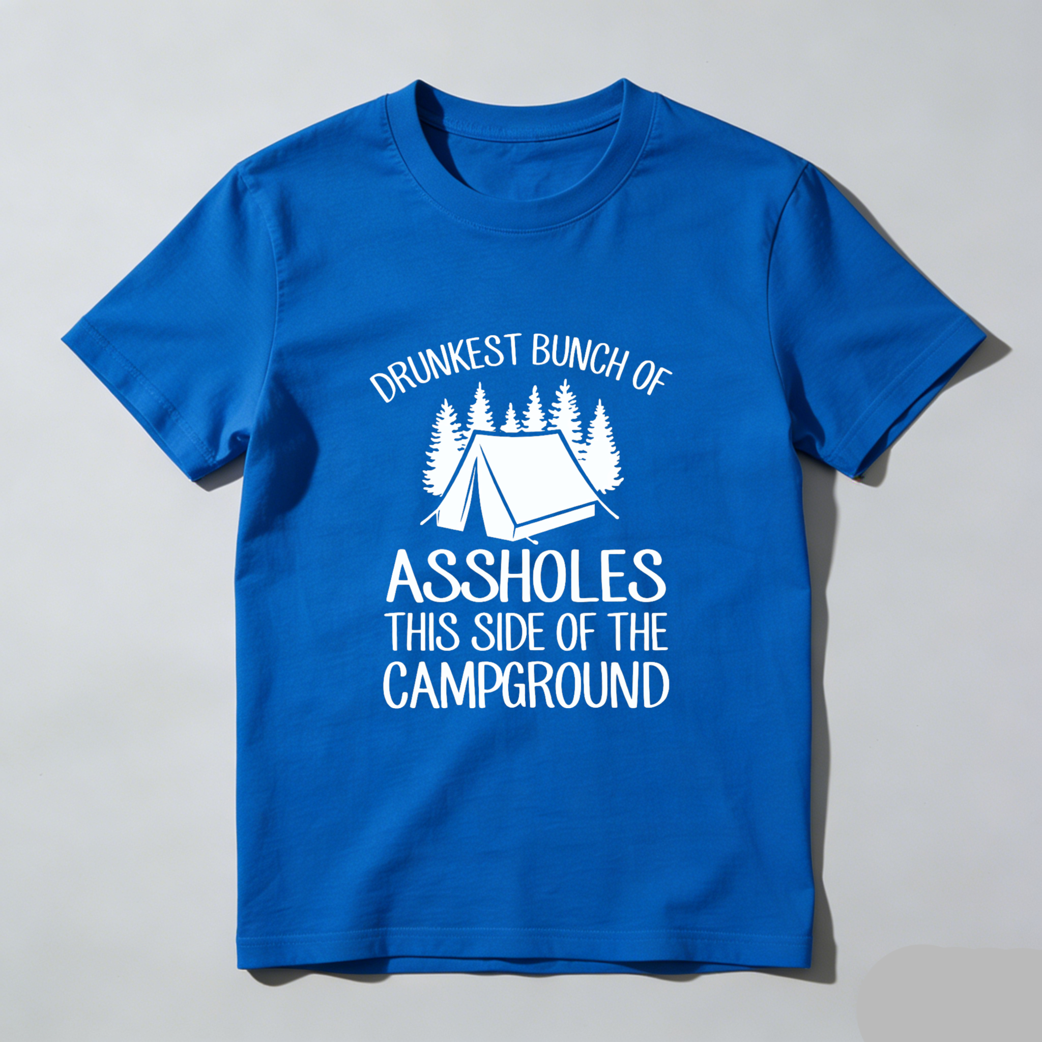 TEECURENT Drunkest Bunch Of Assholes This Side Of The Campground Camping T Shirt Funny Outdoor Adventure Humor Gift For Men Women WOMEN