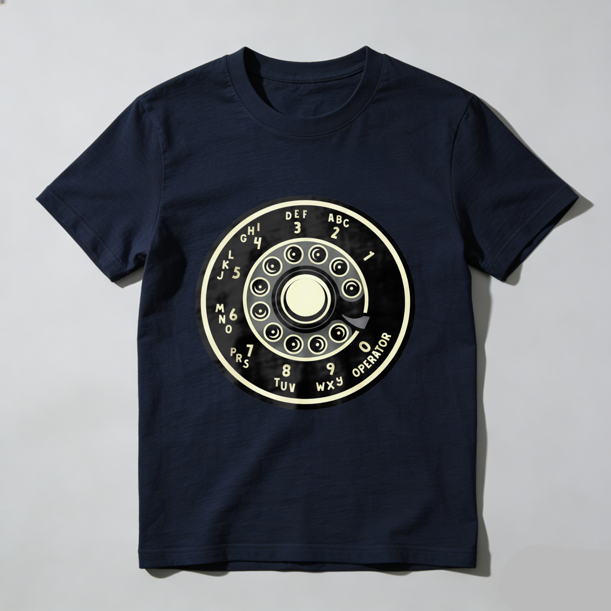 Vintage Rotary Dial Phone T-Shirt Made In Usa Retro Telephone Design Black Cotton Shirt Unisex Classic Style Gift For Tech Enthusiasts