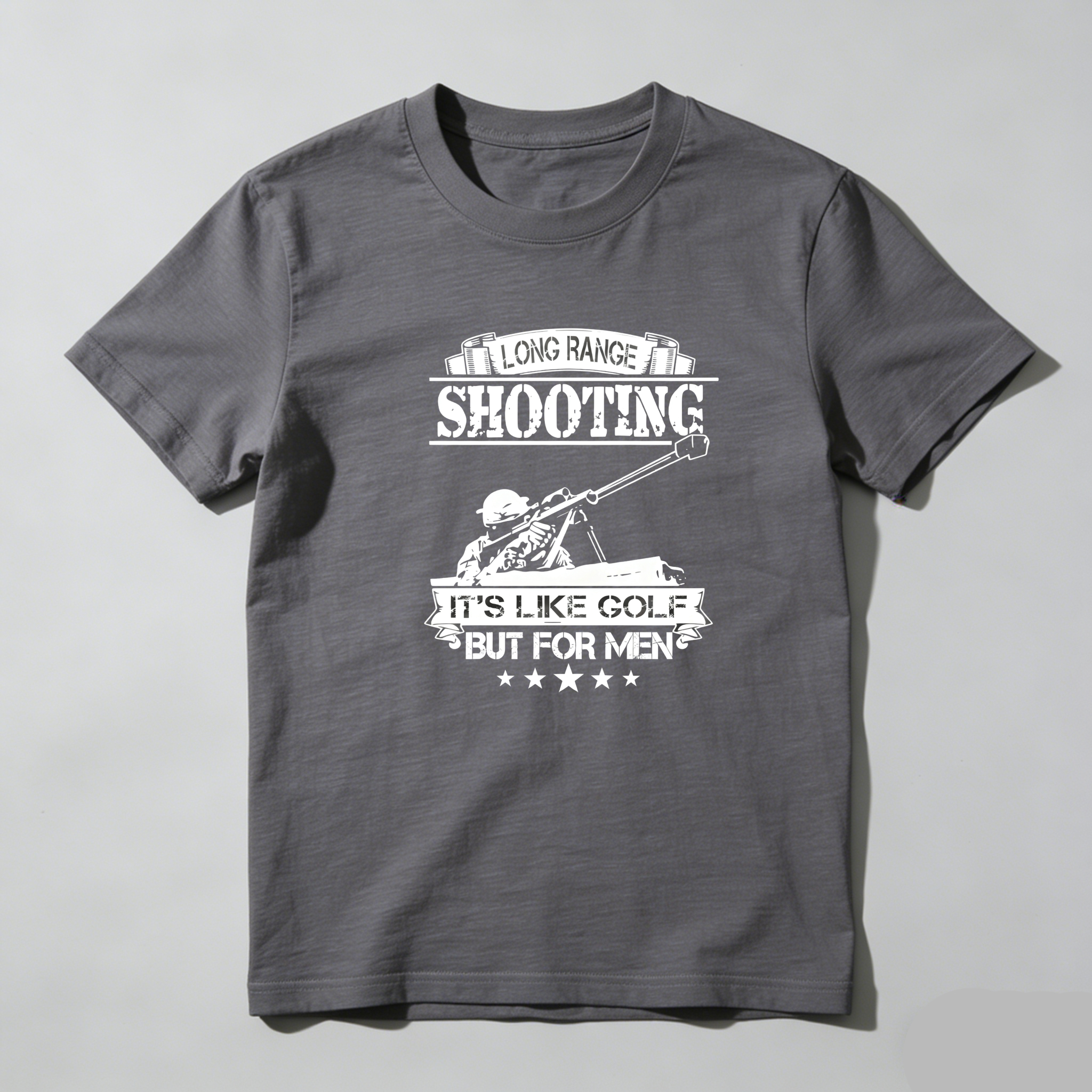 TEECURENT Long Range Shooting Its Like Golf But For Men Pure Cotton Short Sleeve T Shirt-TeeCurent
