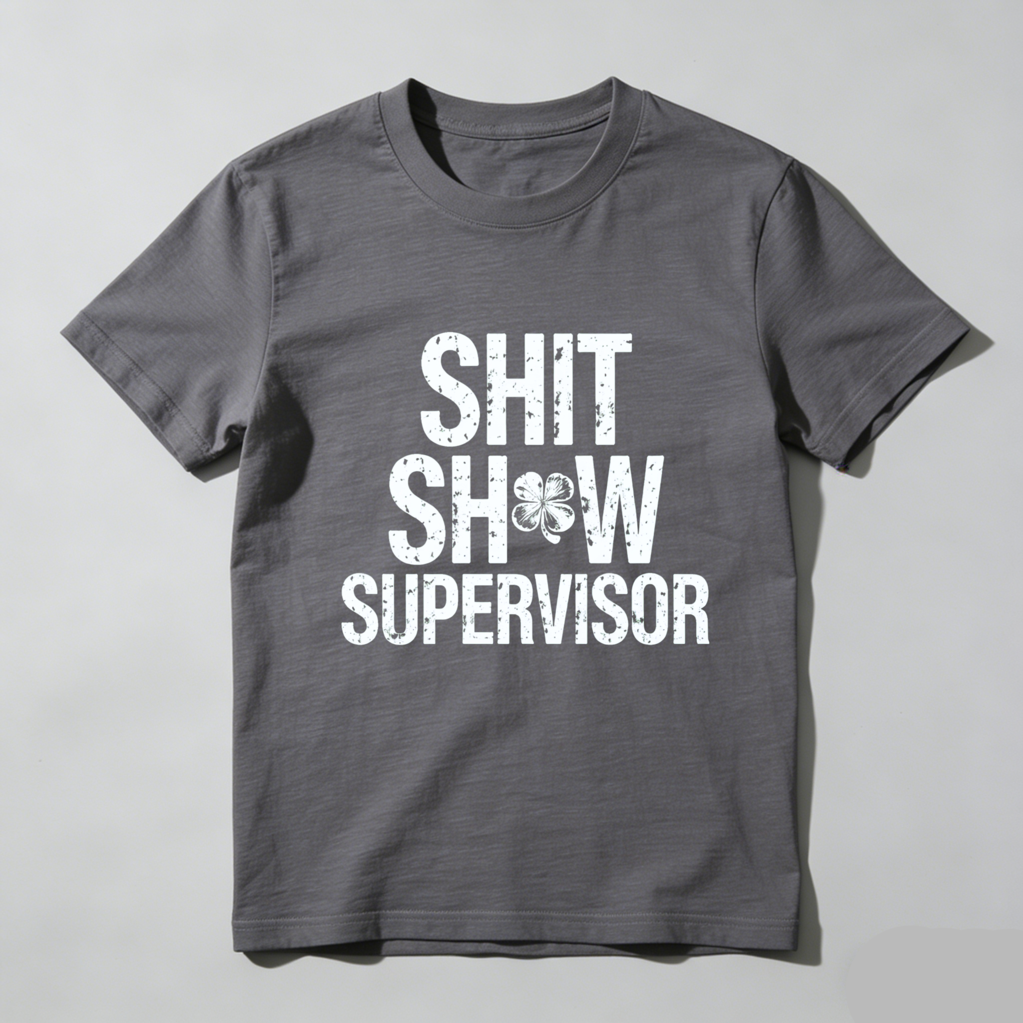 TEECURENT Shit Show Supervisor T Shirt Funny Work Humor Gift For Men Women Black Cotton Casual Tee