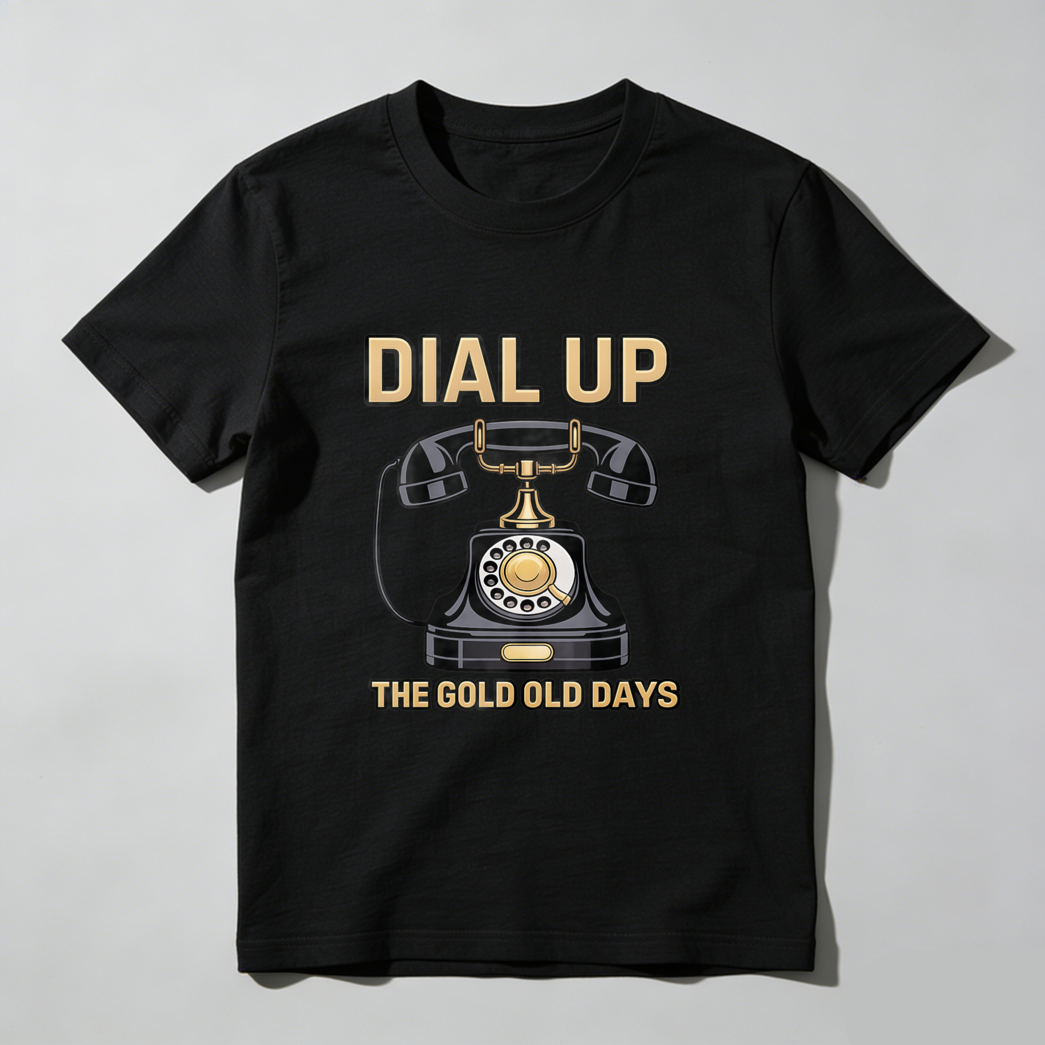Dial Up The Gold Old Days Vintage Rotary Phone T-Shirt Made In Usa