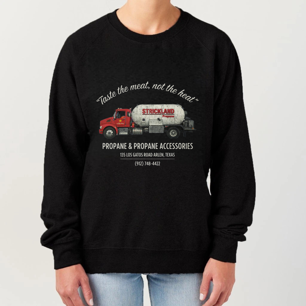 TEECURENT Stockland Propane And Accessories Sweatshirt With Truck Graphic And Texas Address For Grilling Enthusiasts