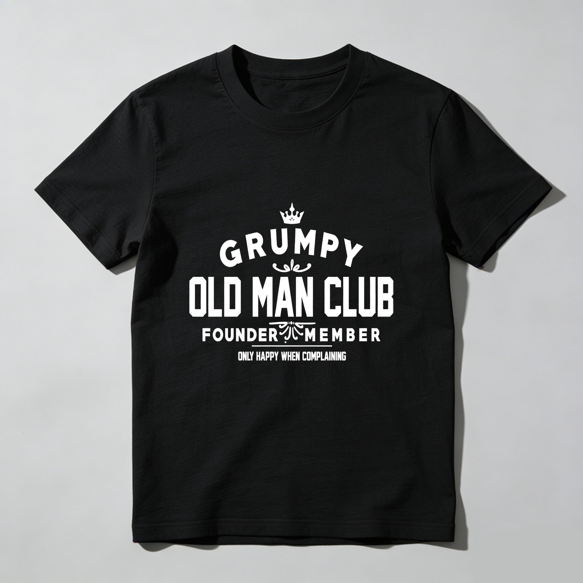 TEECURENT Grumpy Old Man Club Founder Member   Pure Cotton Short Sleeve T Shirt-TeeCurent