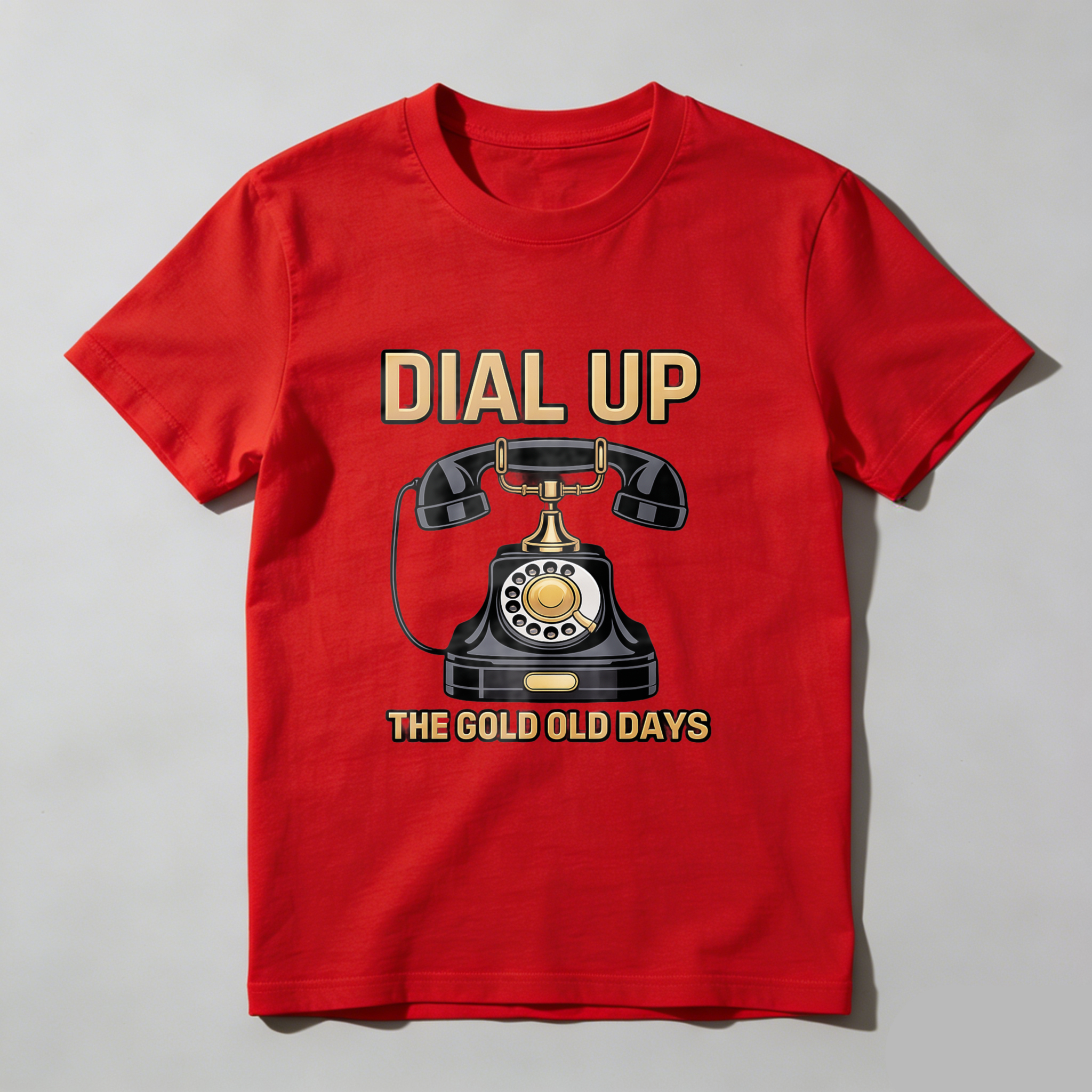 Dial Up The Gold Old Days Vintage Rotary Phone T-Shirt Made In Usa