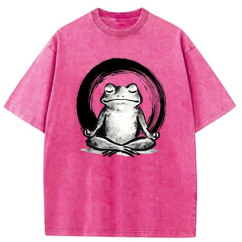 Frog Meditating In Zen Circle tshirt 100% cotton