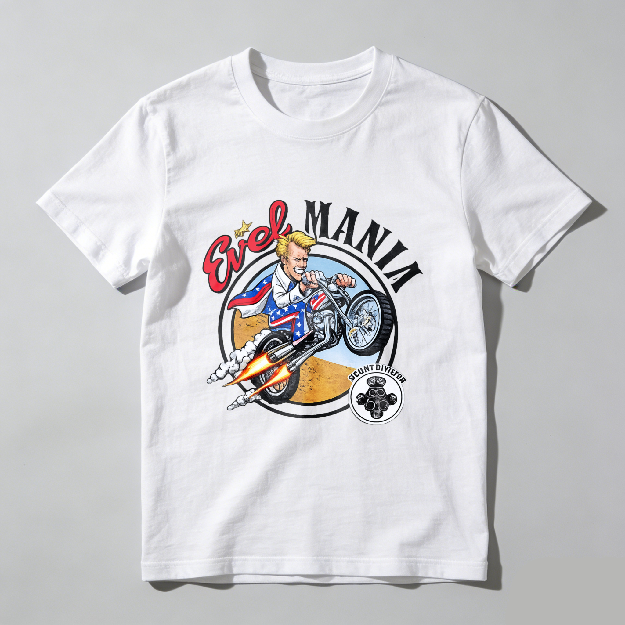 Evel Knievel Stunt Motorcycle Rider Graphic T-Shirt Made In Usa