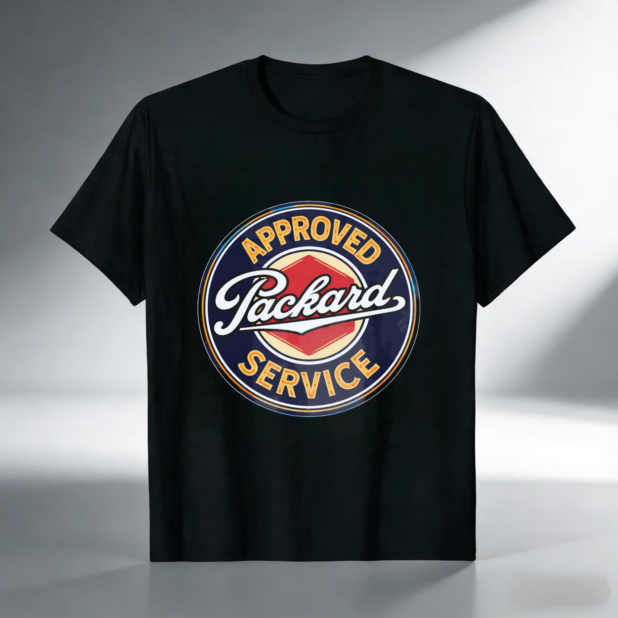 Approved Packard Service Classic Logo T Shirt Men Women Vintage Automotive Design Black Cotton Tee