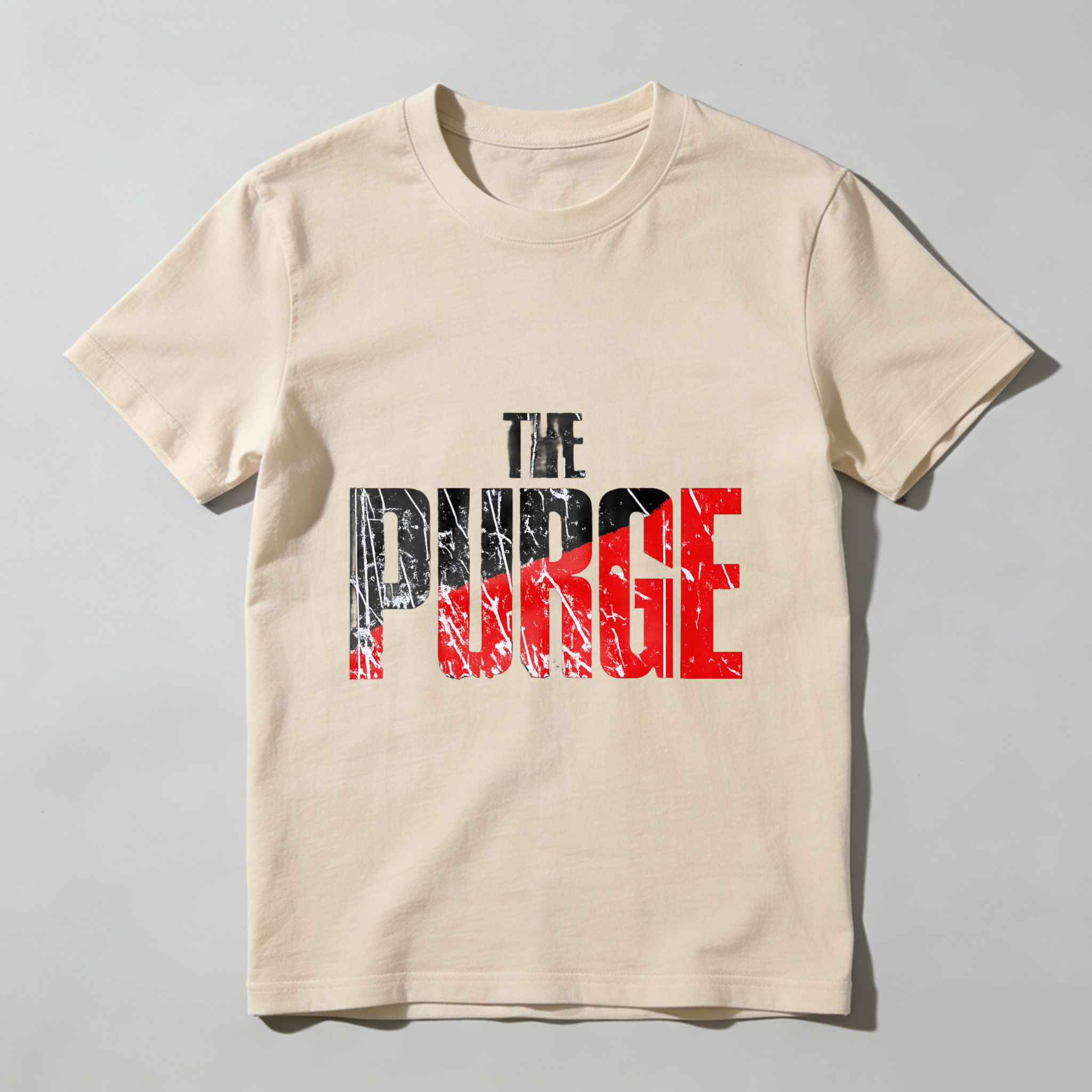 TEECURENT The Purge Movie Horror Film T Shirt Black Red Graphic Design Unisex Adult Size