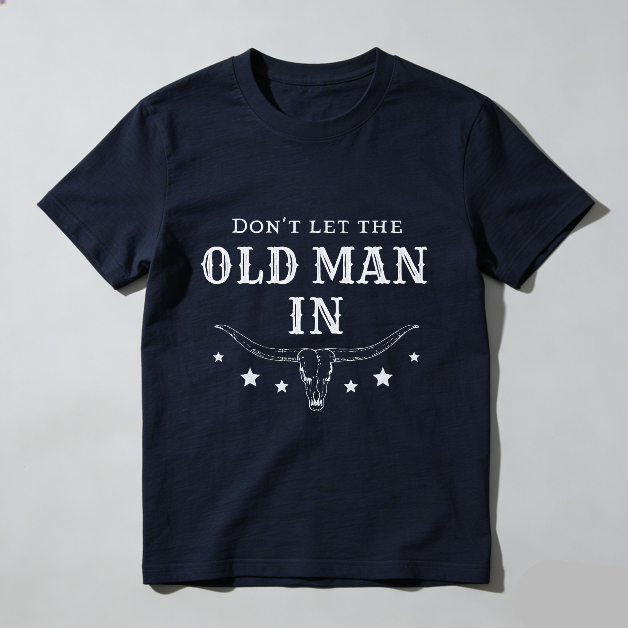 TEECURENT Dont Let The Old Man In Bull Skull Western T Shirt Men Women Cowgirl Country Style Graphic Tee