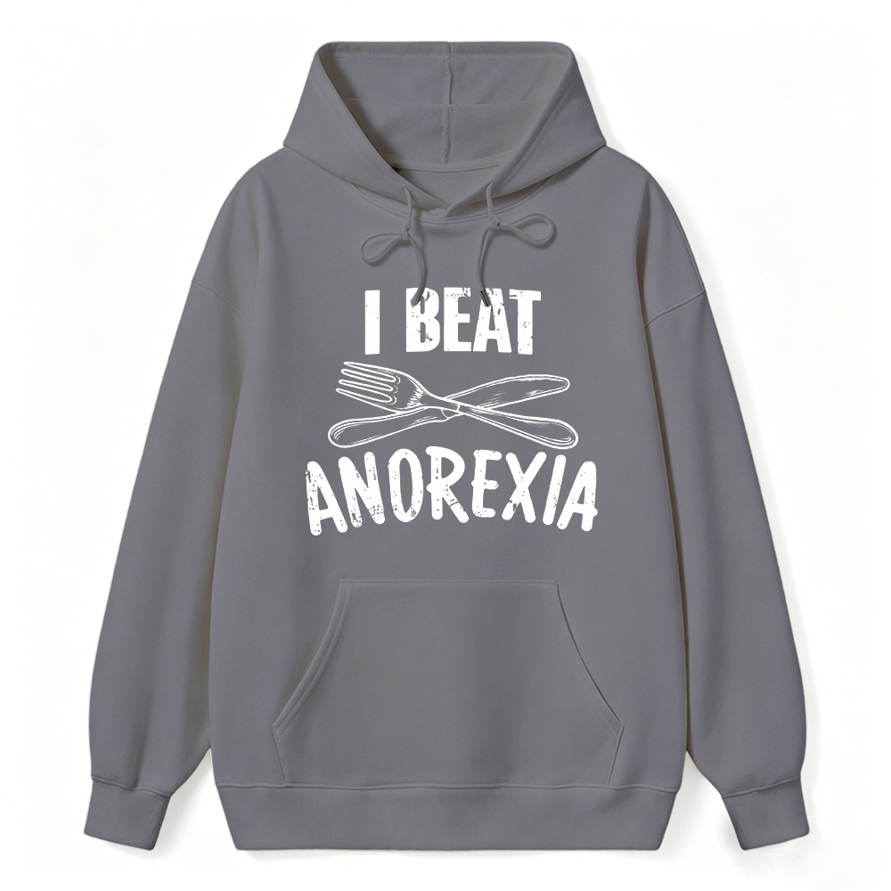 I Beat Anorexia Novelty Graphic Hoodie