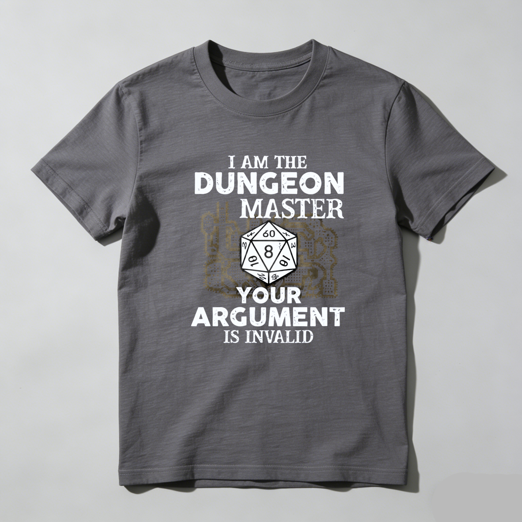 TEECURENT I Am The Dungeon Master Your Argument Is Invalid D20 Dice T-Shirt For Dnd Gamers Role Playing Game Rpg Shirt