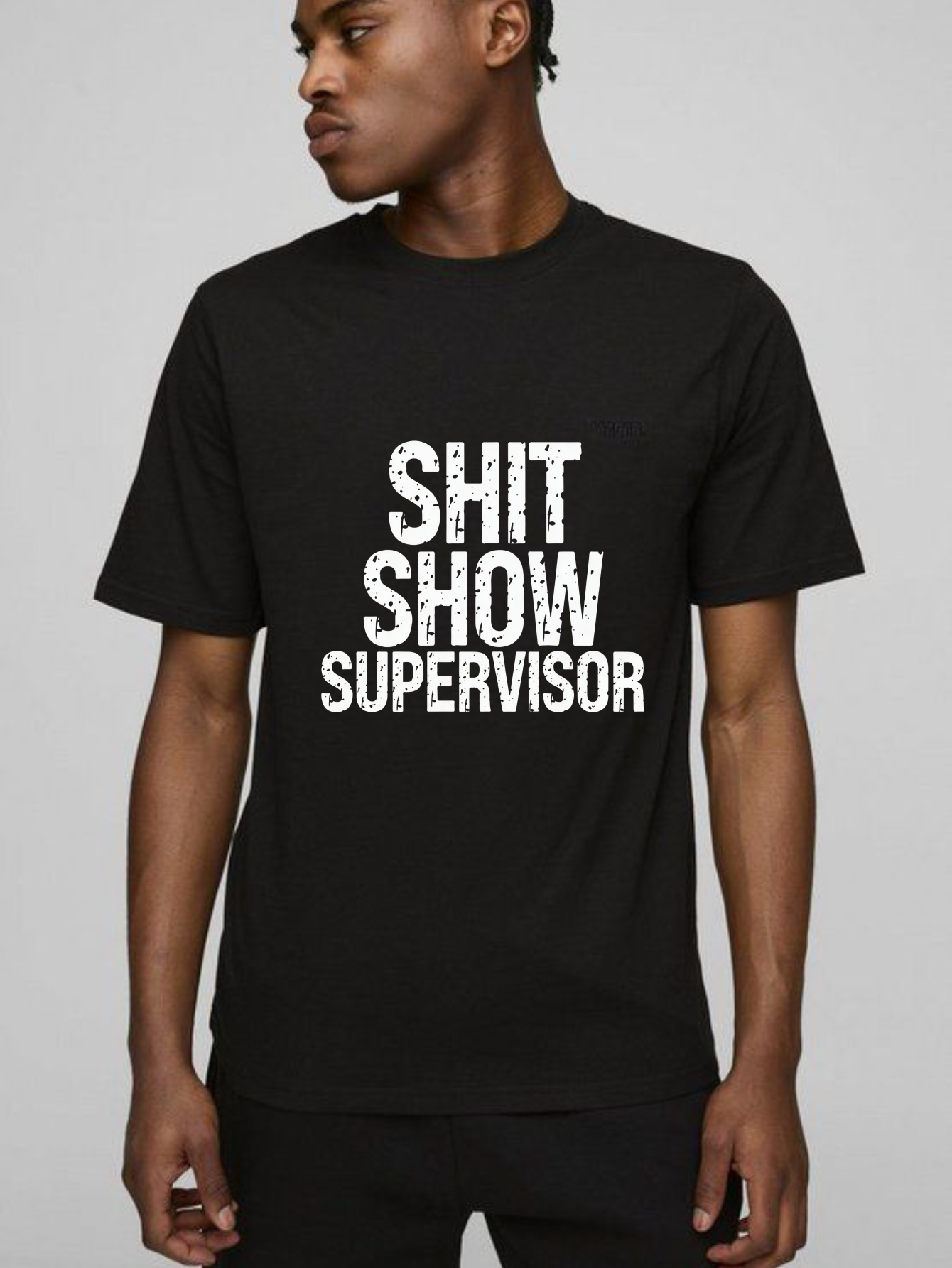 TEECURENT Shit Show Supervisor Pure Cotton Short Sleeve T Shirt-TeeCurent