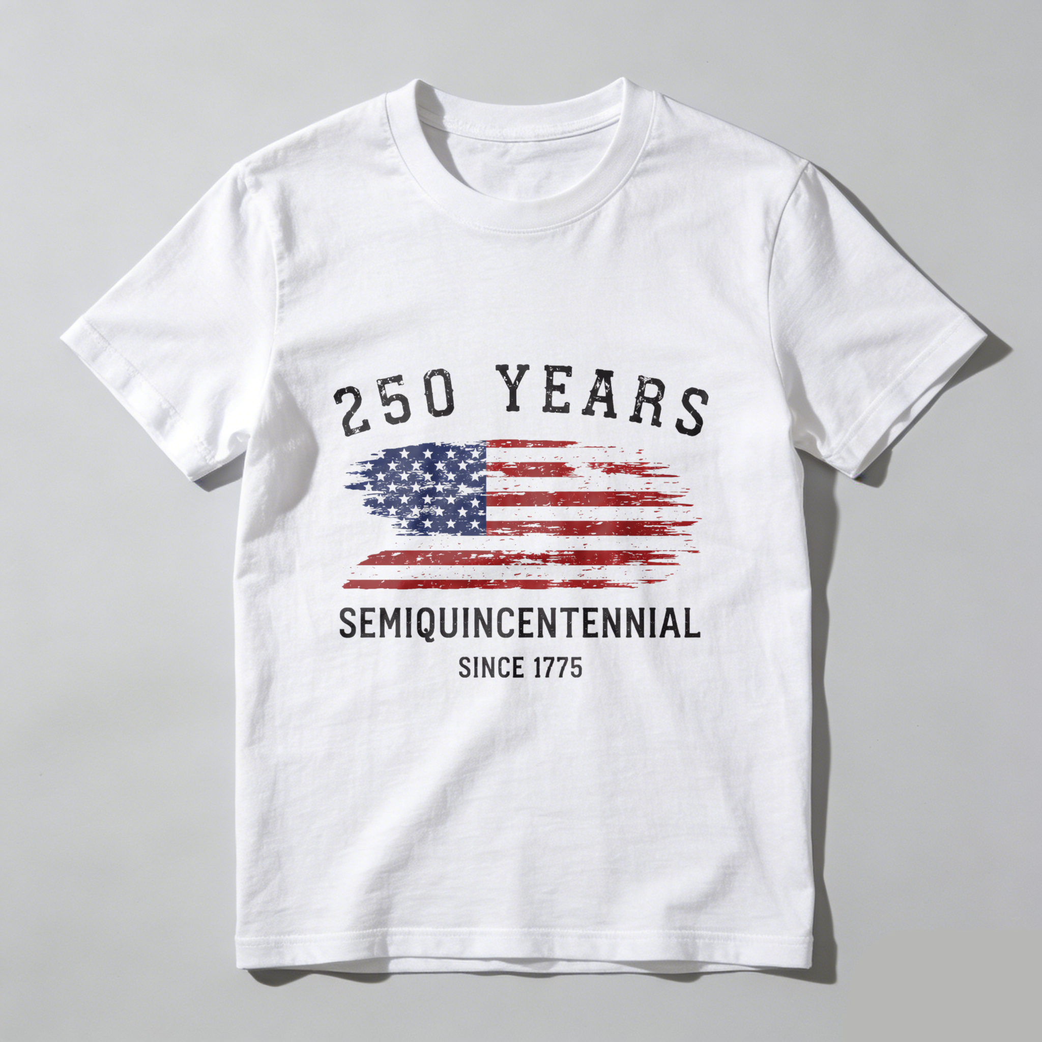 250 Years Semiquincentennial Since 1775 American Flag T-Shirt Black