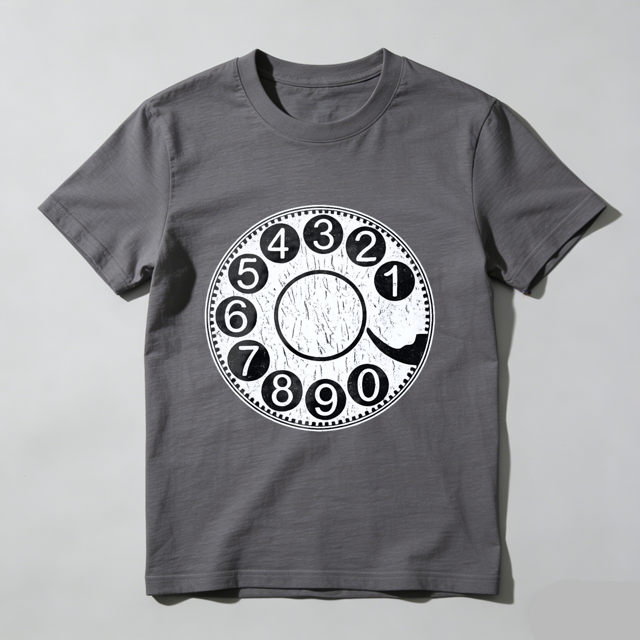 Vintage Rotary Dial Phone T-Shirt Made In Usa Retro Telephone Design Black Cotton Shirt Unisex Classic Style Gift For Tech Enthusiasts