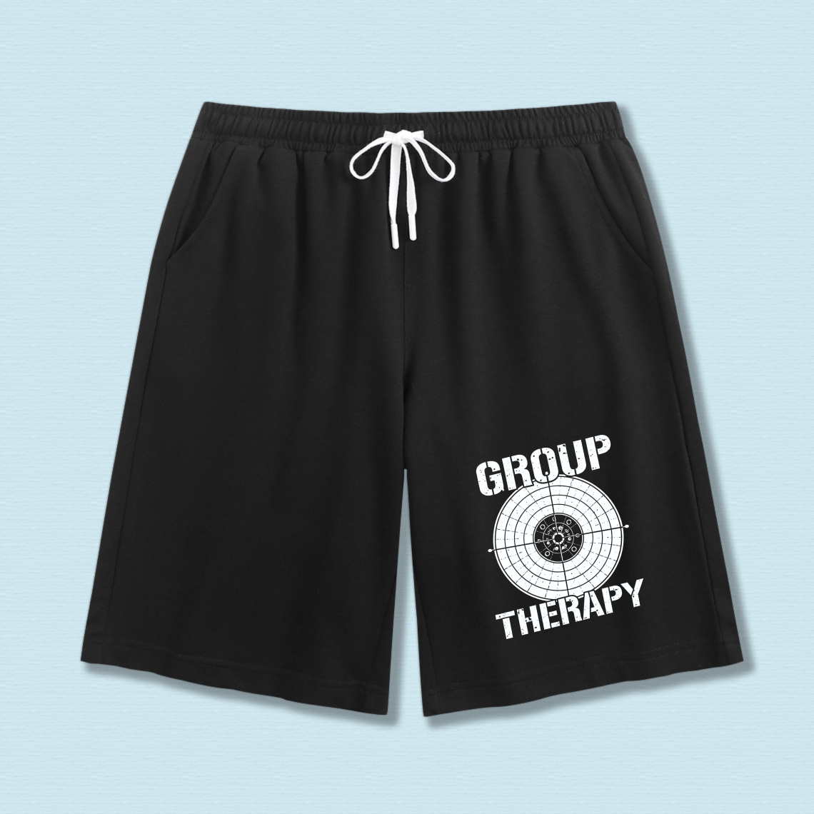 TEECURENT Group Therapy Target Design Men's Casual Shorts With Drawstring Waistband Comfortable Athletic Wear For Everyday Use