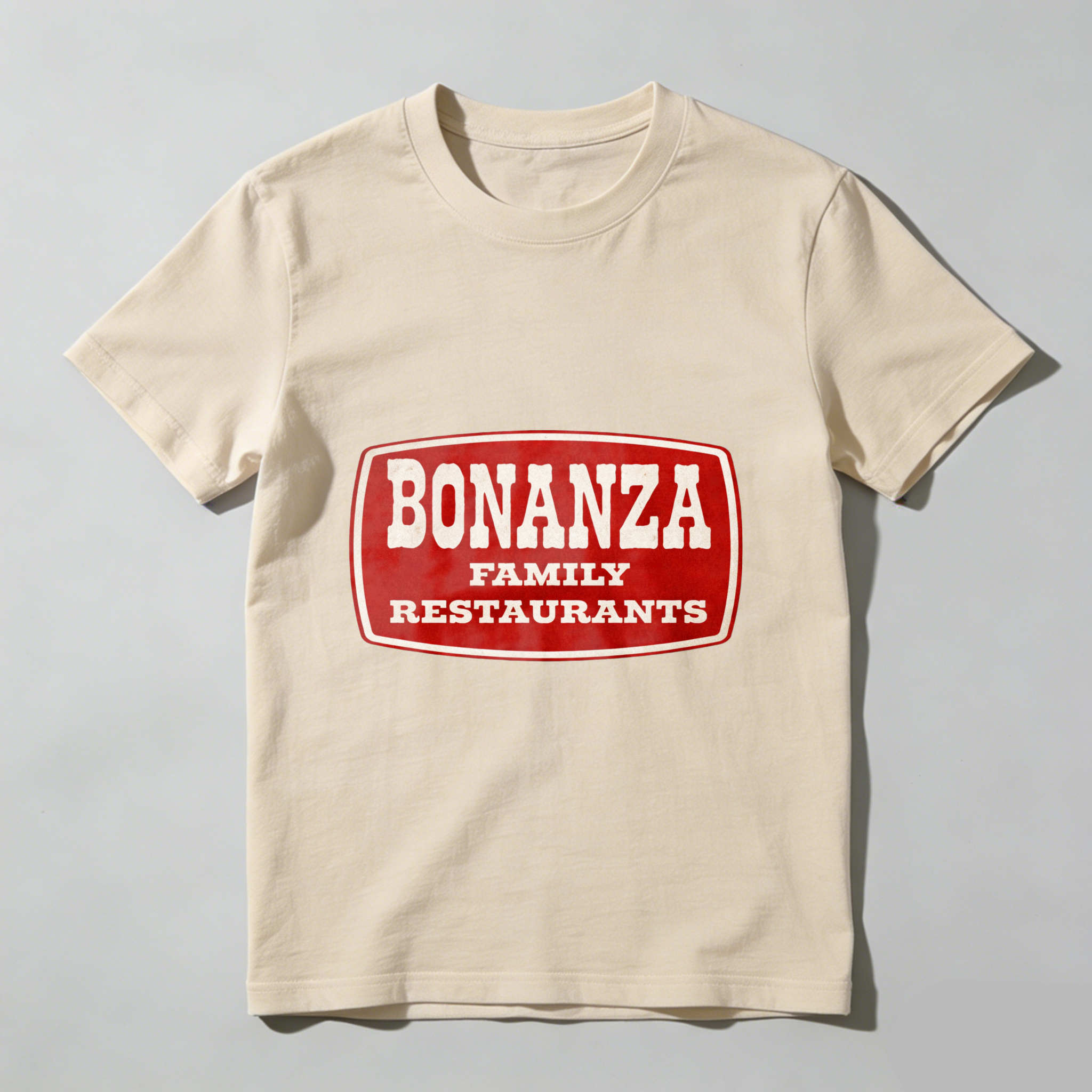 TEECURENT Bonanza Family Restaurants T Shirt Black Classic Logo Design Casual Wear