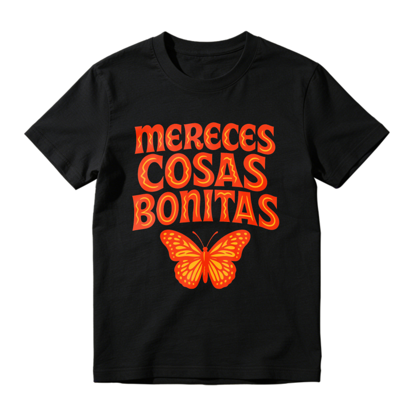 Mereces Cosas Bonitas Butterfly Design Unisex Classic T-shirt