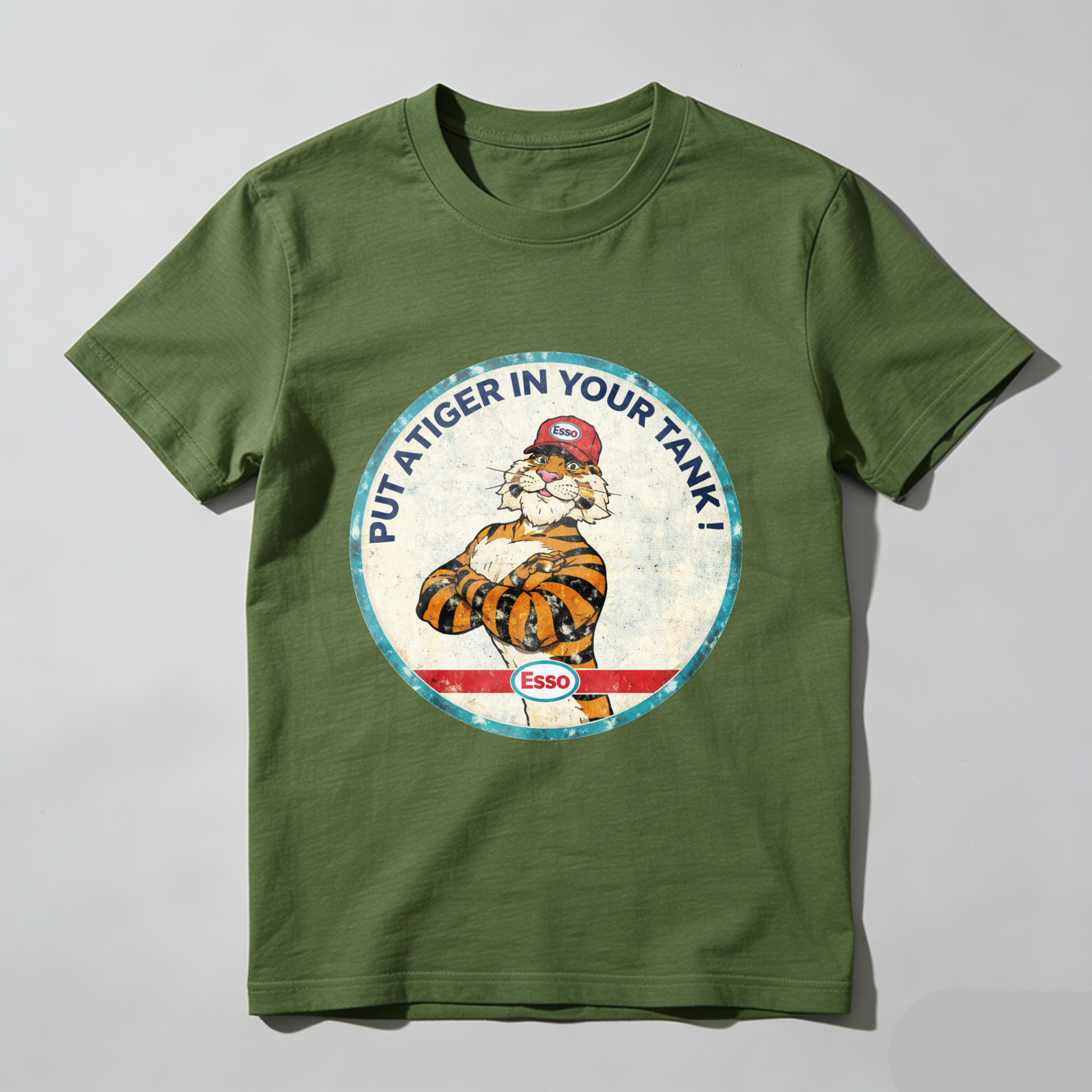 Put A Tiger In Your Tank Esso Gasoline Vintage Logo T Shirt