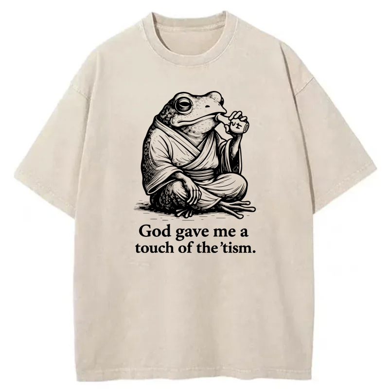 Frog In Meditation Pose With Text tshirt 100% cotton