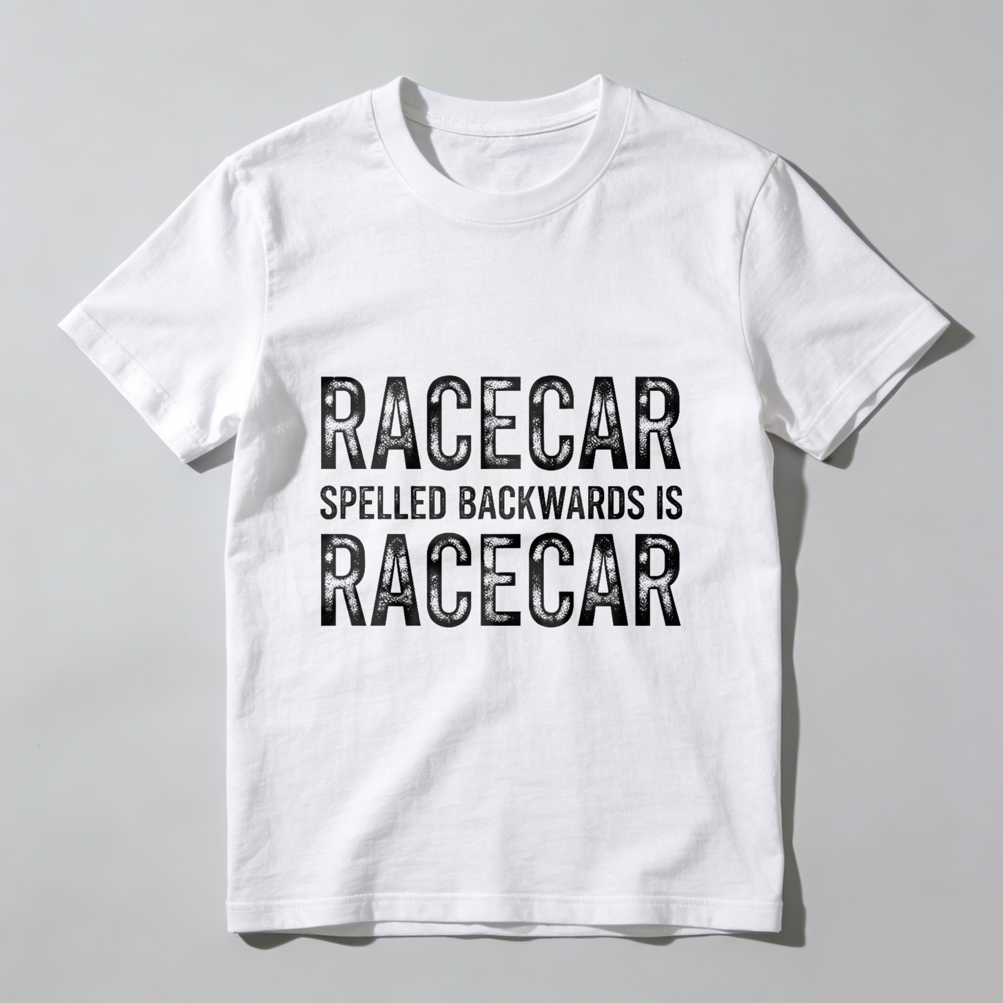 Racecar Spelled Backwards Is Racecar T Shirt Funny Palindrome Car Racing Gift For Men Women Black Cotton Tee