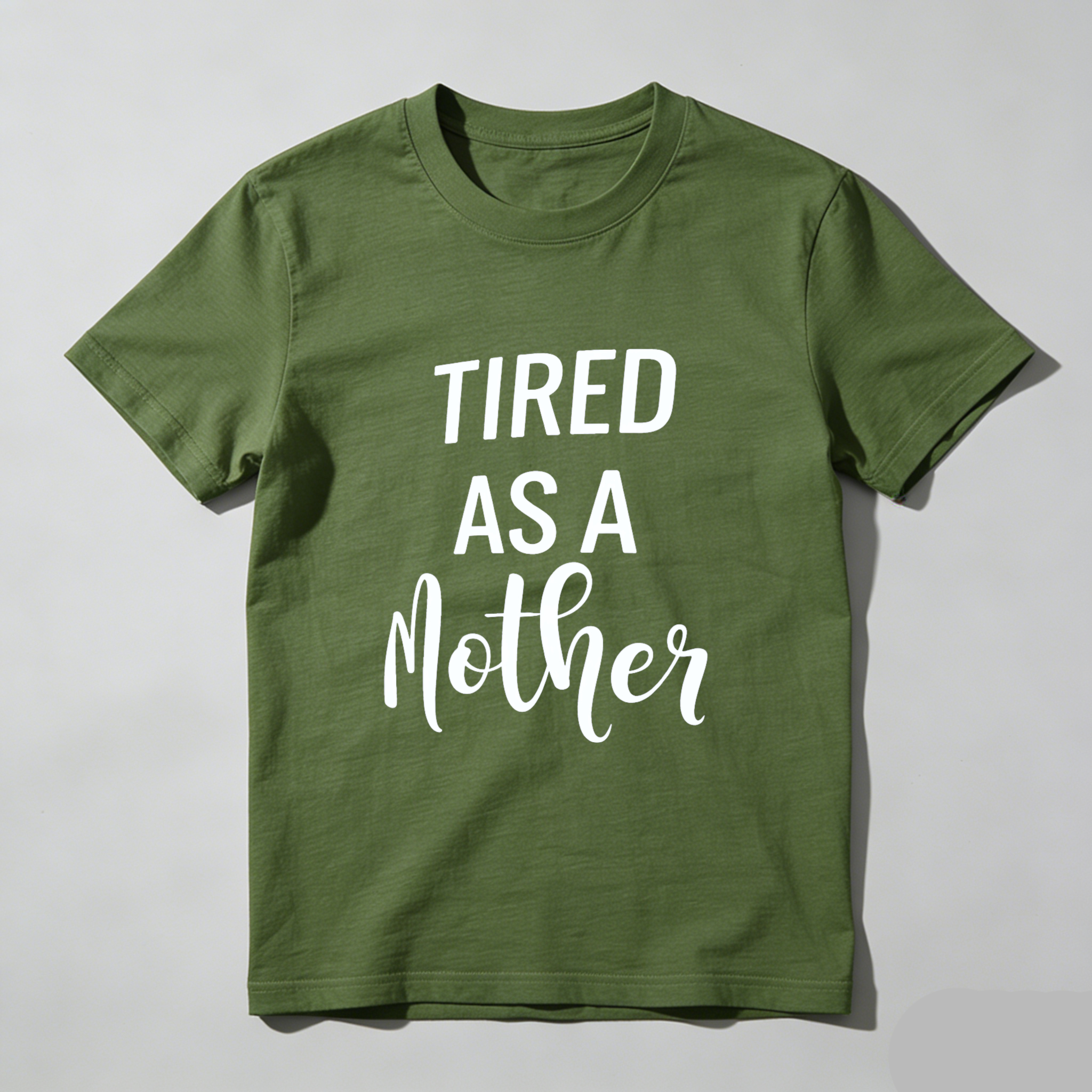 TEECURENT Tired As A Mother T Shirt For Women Mothers Day Gift Funny Mom Shirt Cute Maternity Tee WOMEN