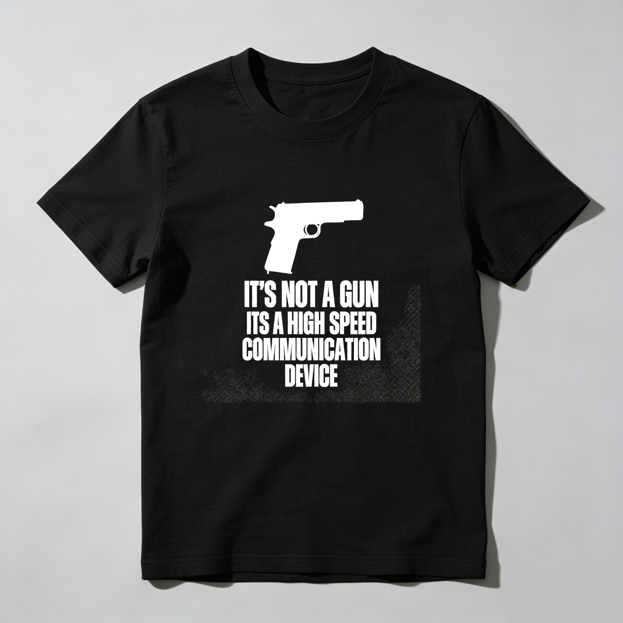 TEECURENT Its Not A Gun Its A High Speed Communication Device Pure Cotton Short Sleeve T-Shirt-TeeCurent