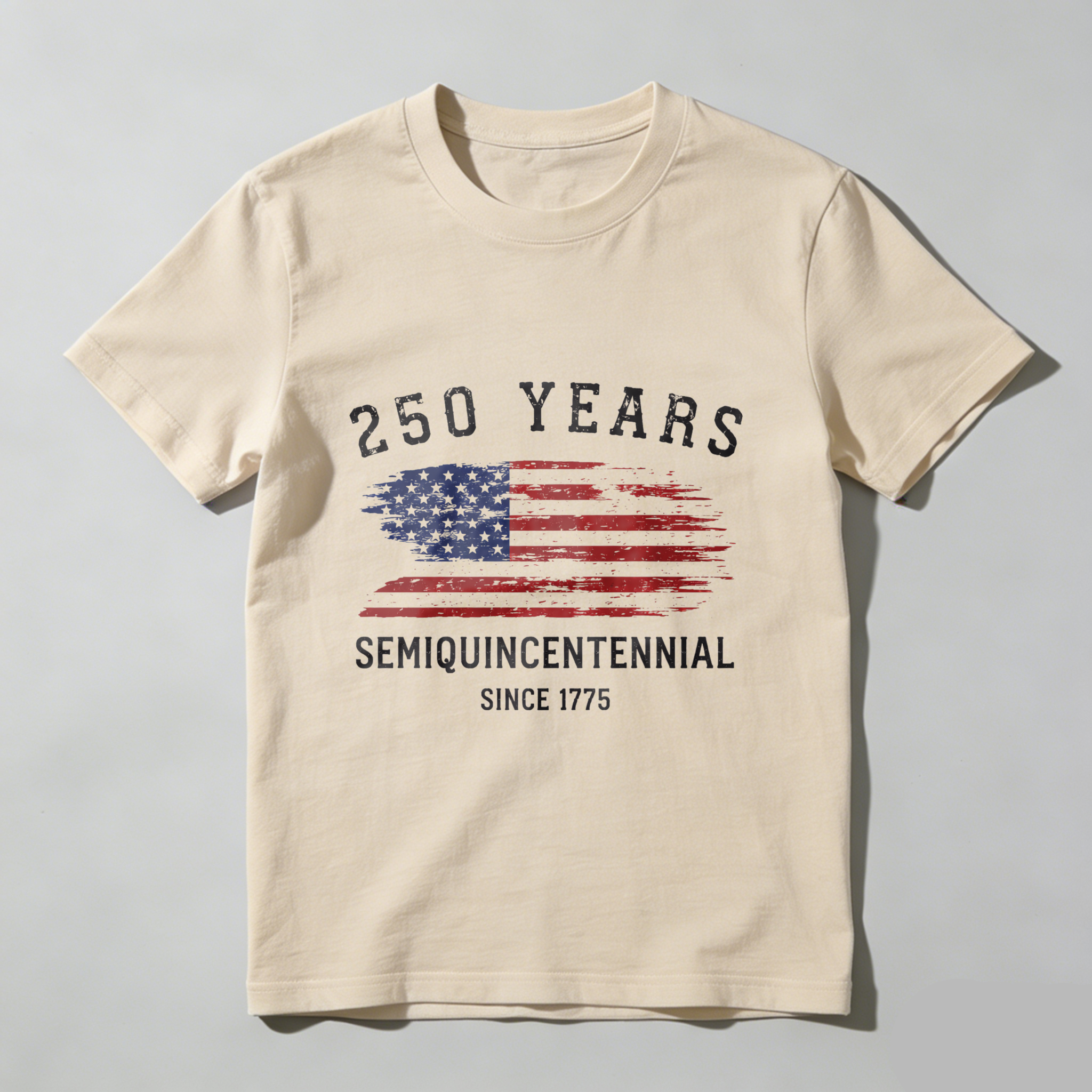 250 Years Semiquincentennial Since 1775 American Flag T-Shirt Black